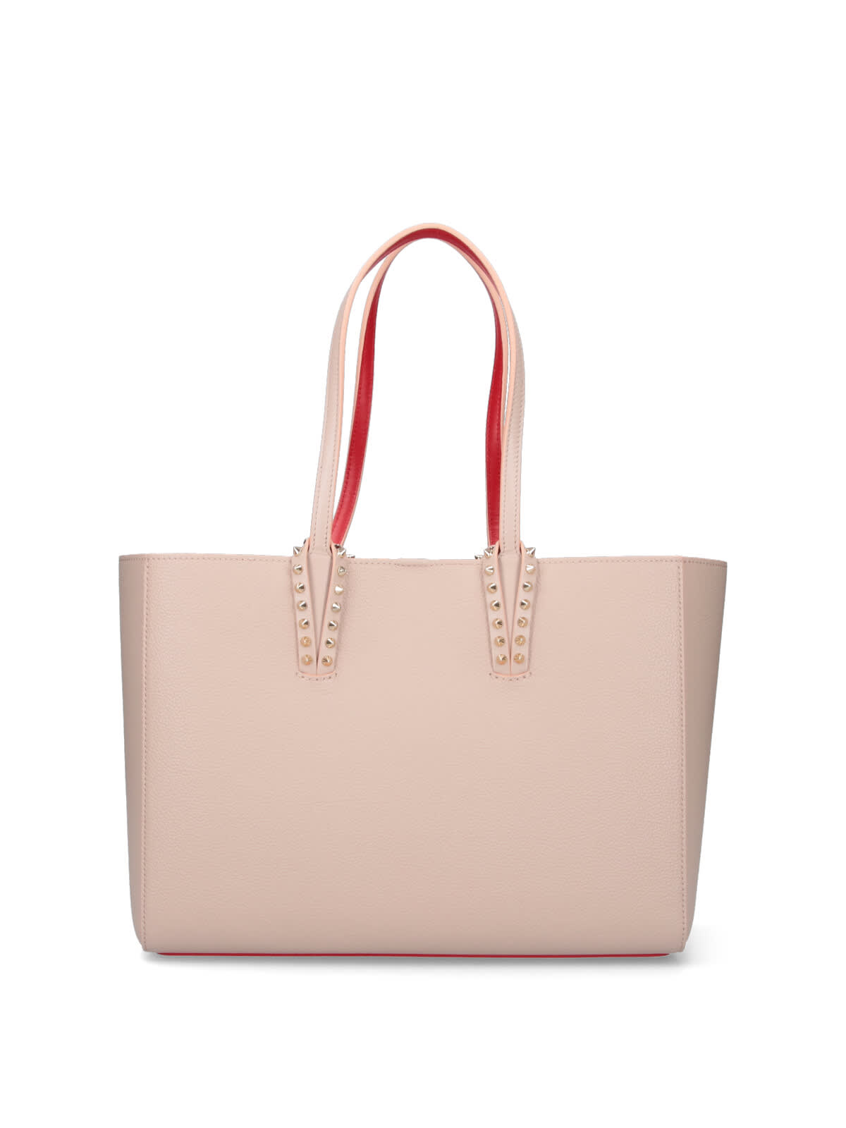 Christian Louboutin Versatile Tote Bag Studded Handles In White