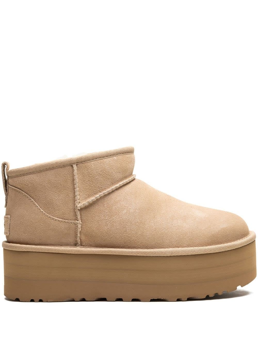 Ugg Classic Ultra Mini 1135092-san Platform Boots Women Sand Suede Comfort Ankle In Sand