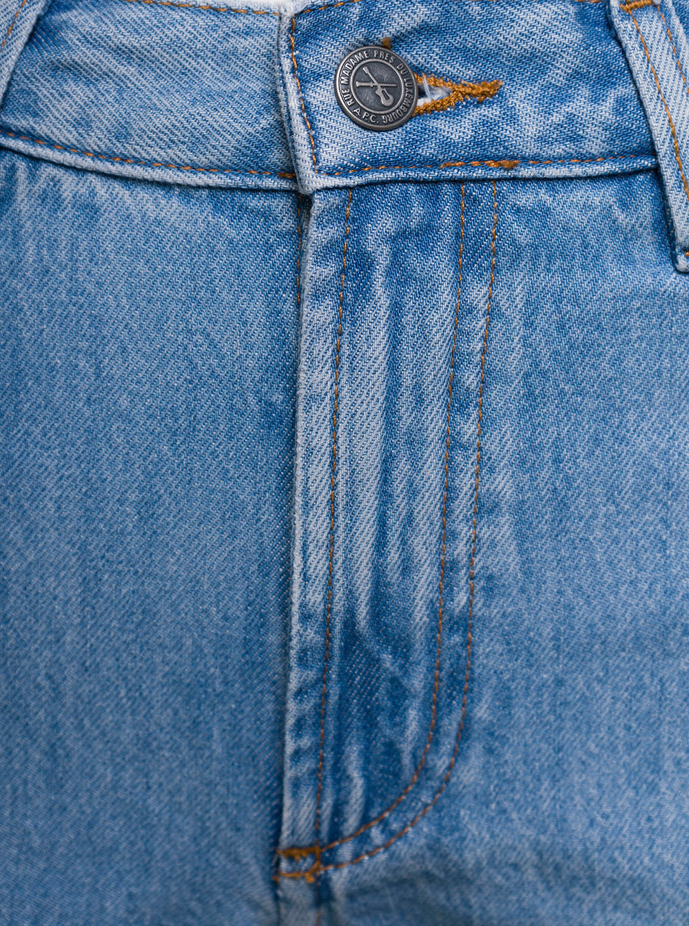 Shop Apc Elle Light Blue Five-pocket Flare Jeans In Cotton Denim Woman