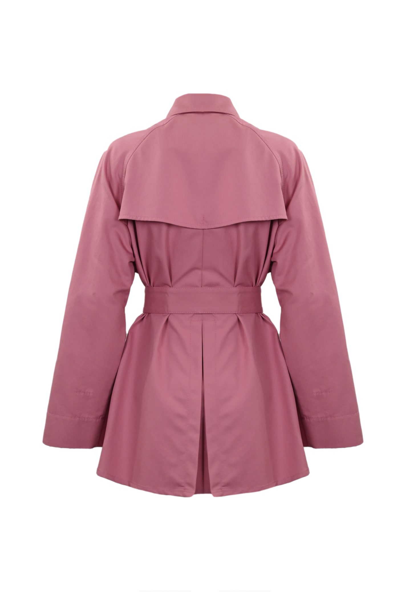 Shop Fay Short Cotton Trench Coat In Rosa