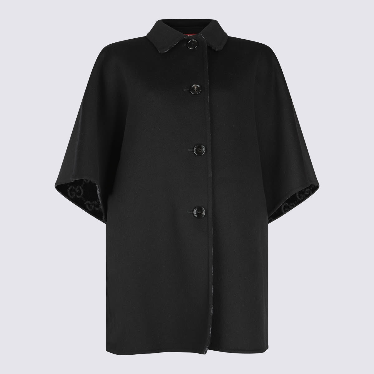 Shop Gucci Black Wool Coat