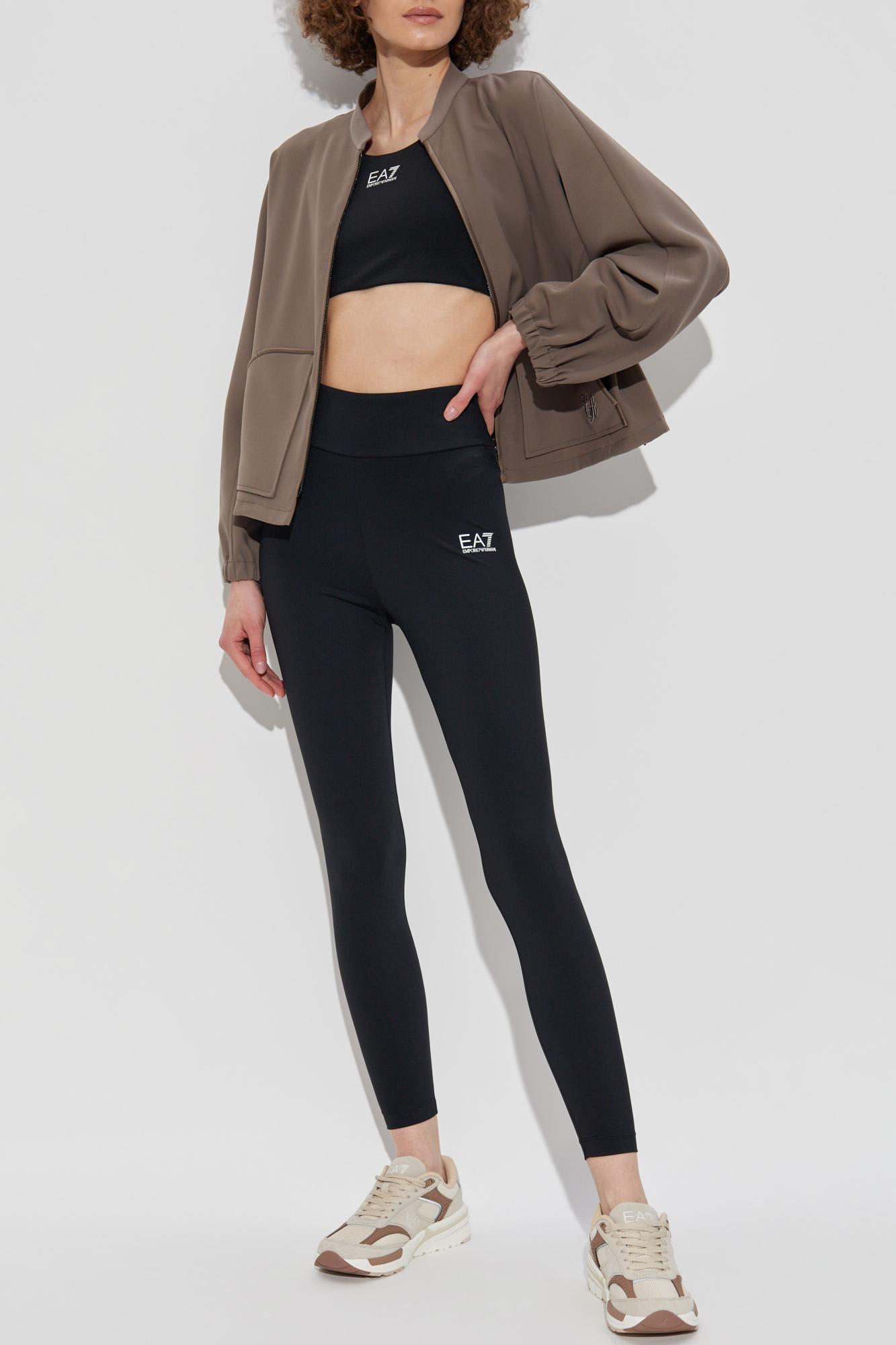 Emporio Armani Jacket With Embroidered Logo In Brown