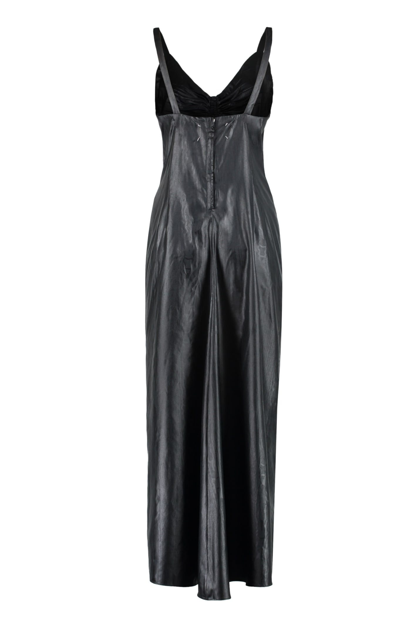 Shop Maison Margiela V-neck Dress In Black