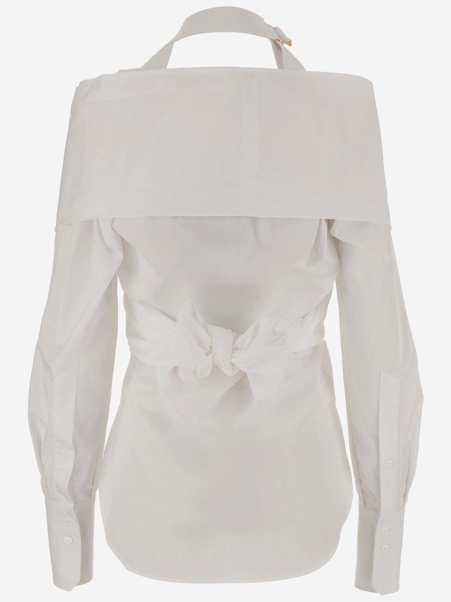 Shop Patou Crossbanded Bluse In Recycled Nylon
