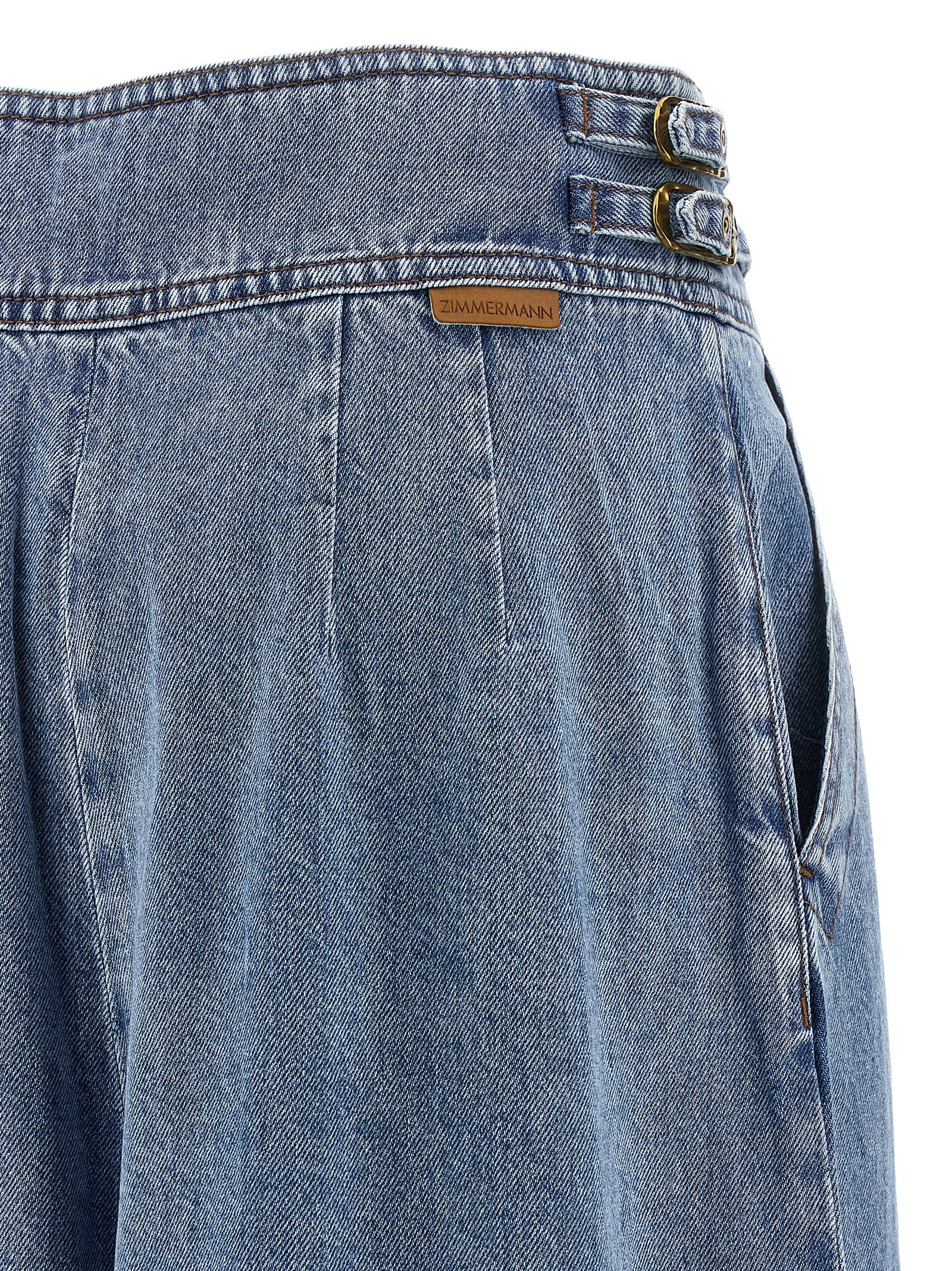 Zimmermann Denim Culotte Jeans In Blue