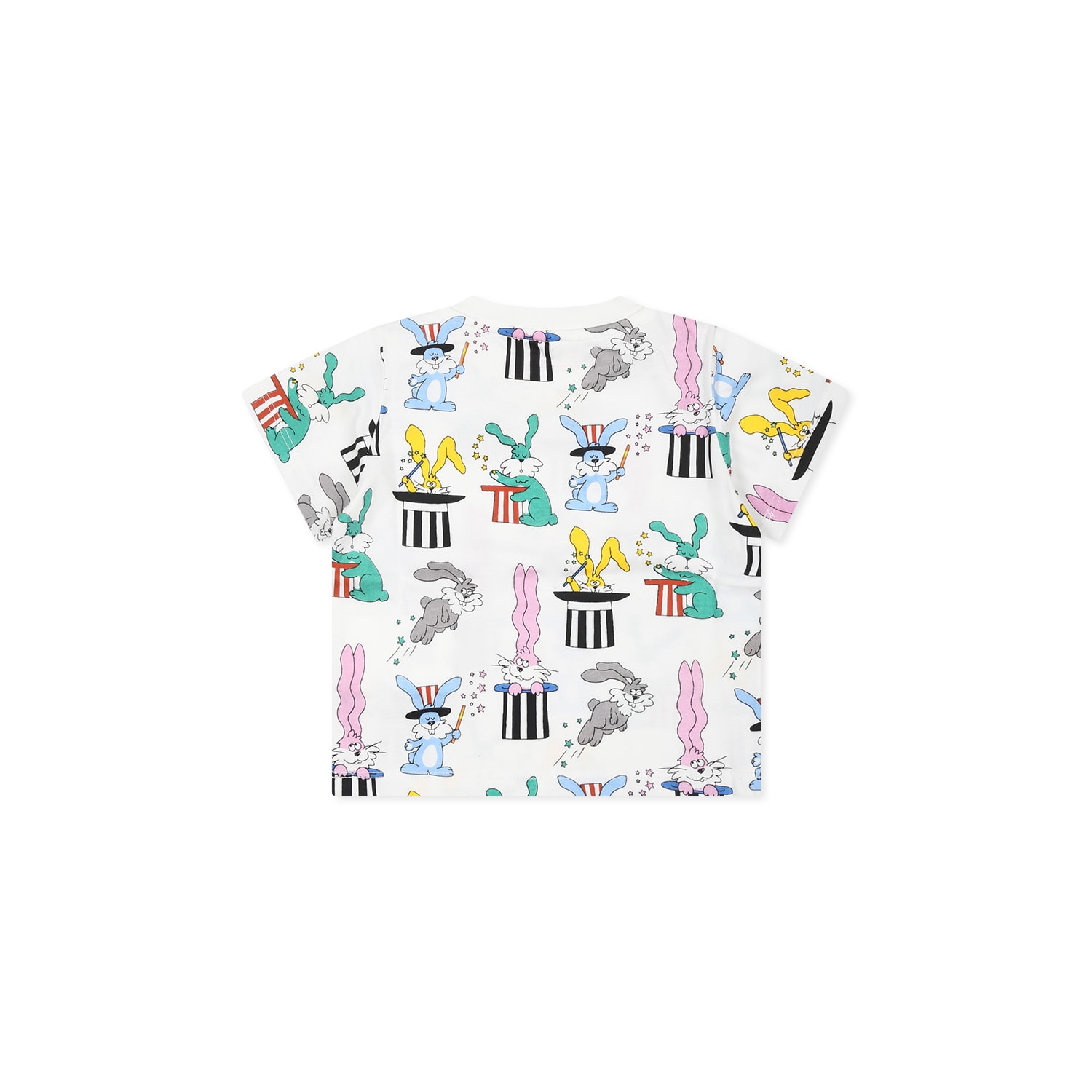 Stella Mccartney White T-shirt For Baby Boy With Rabbit In White