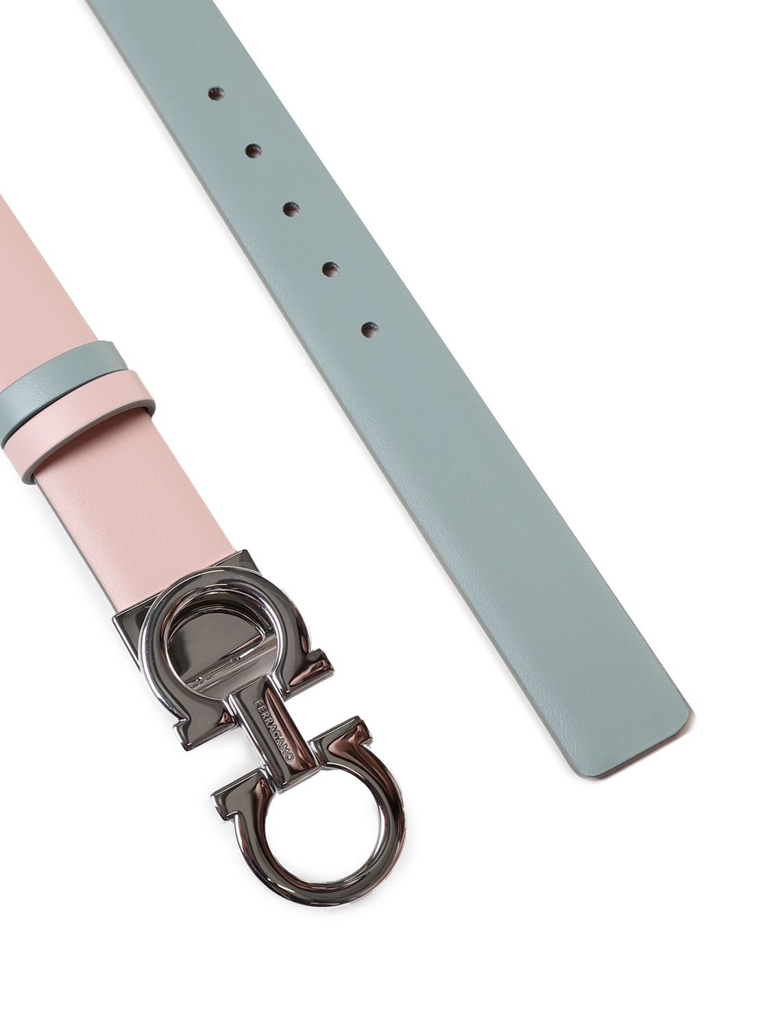 Shop Ferragamo Reversible Leather Belt In Pink, Sugar Paper