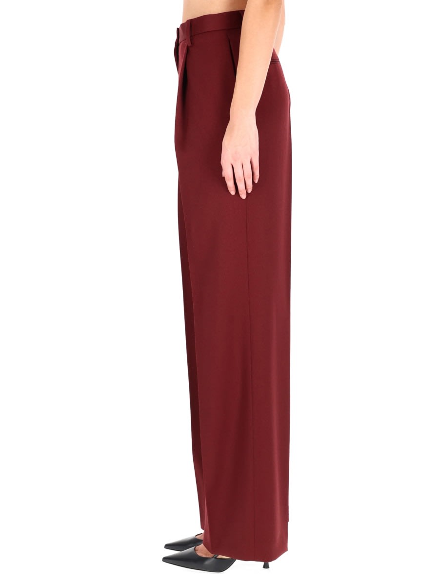 Dries Van Noten Wide Leg Wool Trousers Featuring Pockets In Red