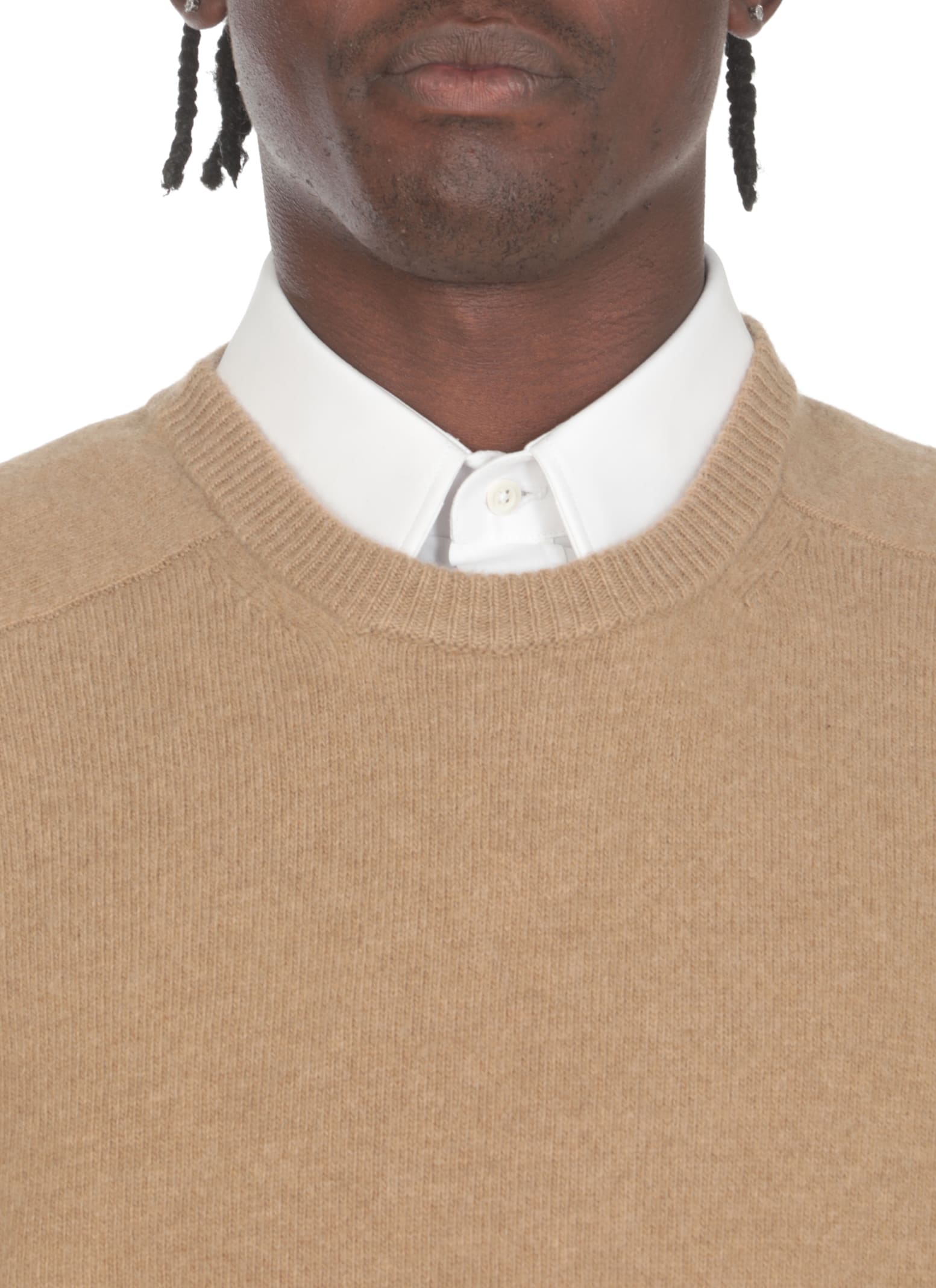 Shop Maison Margiela Wool Sweater In Beige