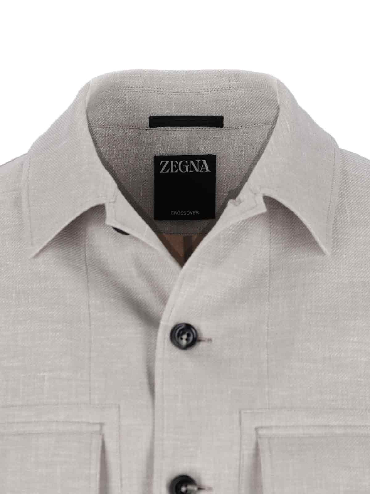 Shop Zegna Alba Shirt Jacket In Gray