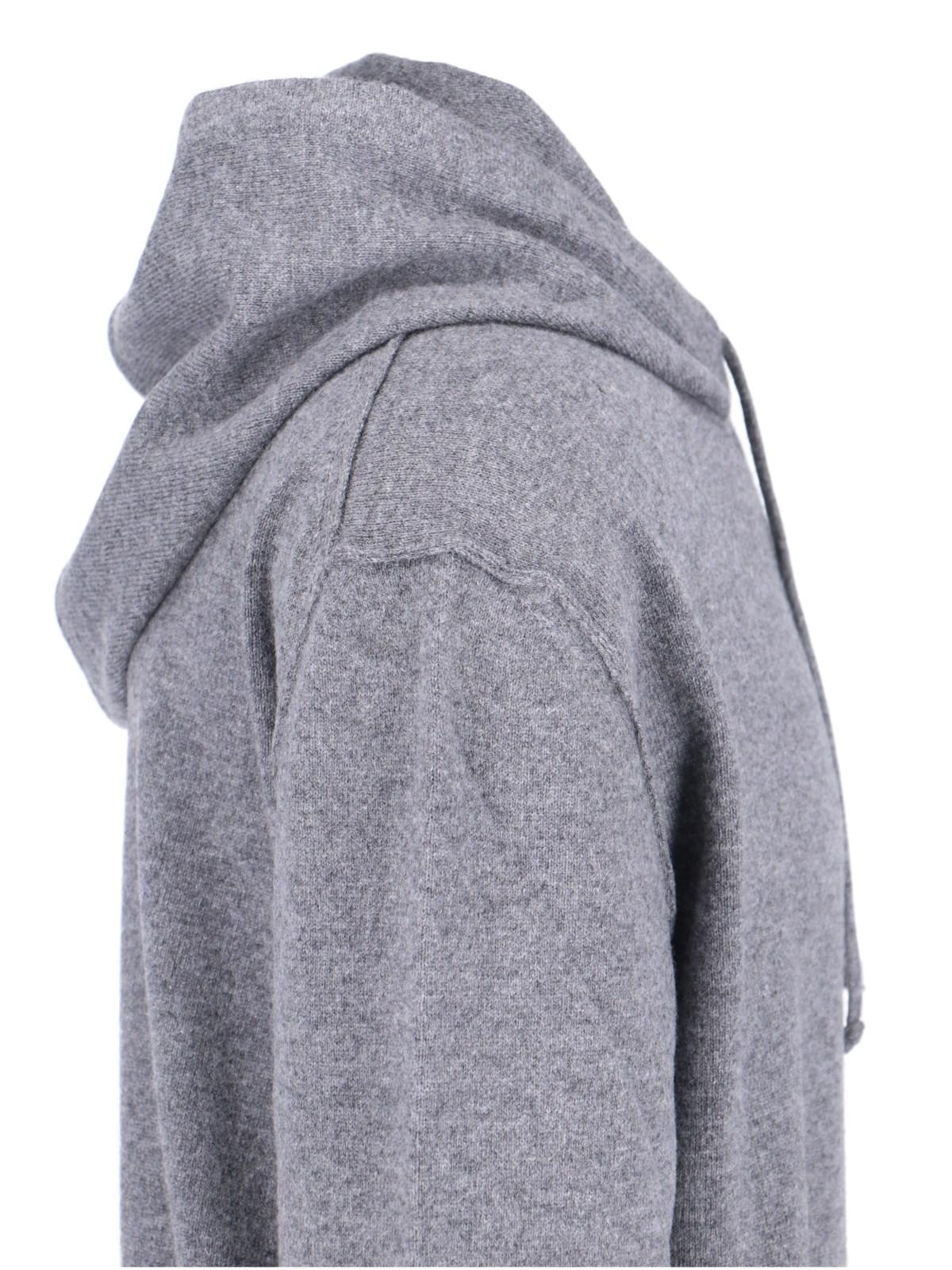 Shop Maison Margiela Knitted Hoodie In Medium Grey