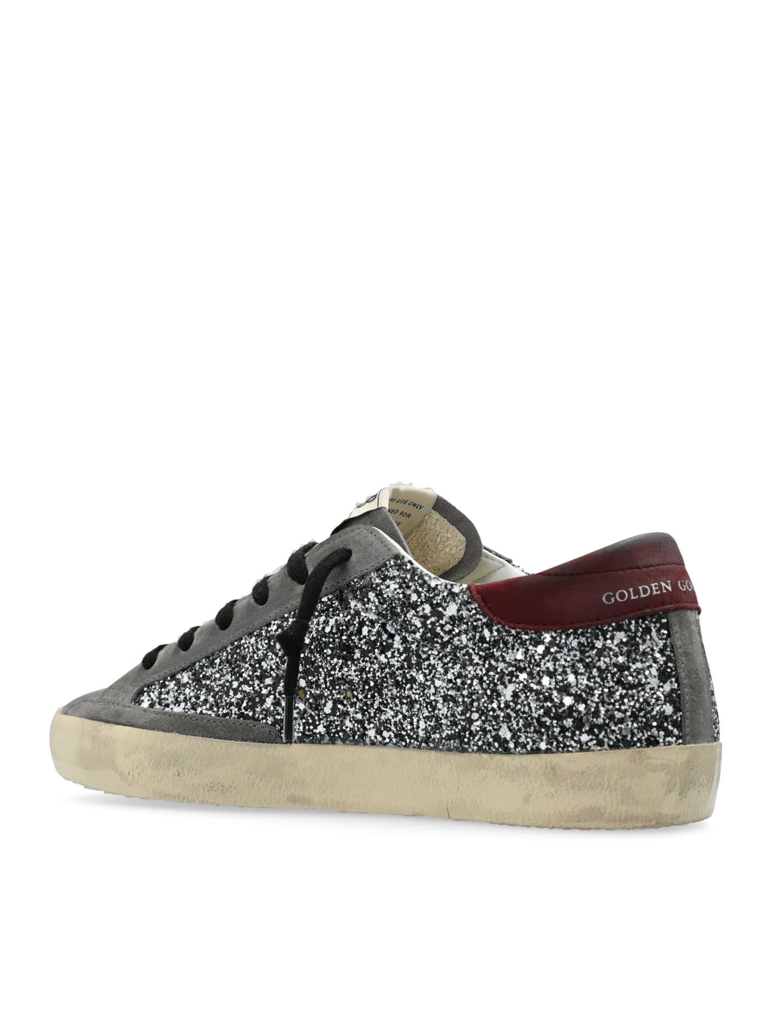 Shop Golden Goose Superstar Sneakers In Sliver Black Gray Red Wine