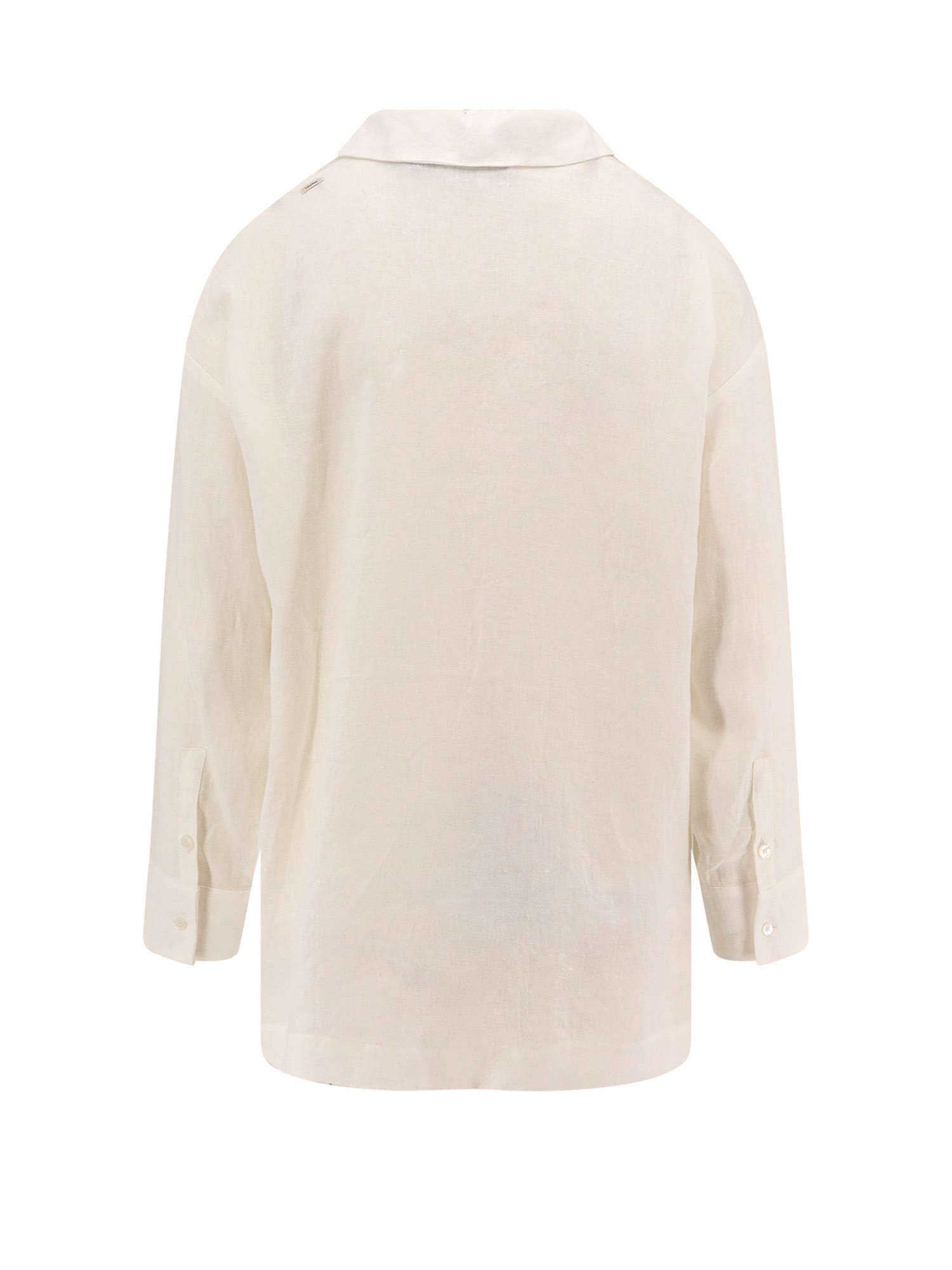 's Max Mara Linen Canvas Shirt In White