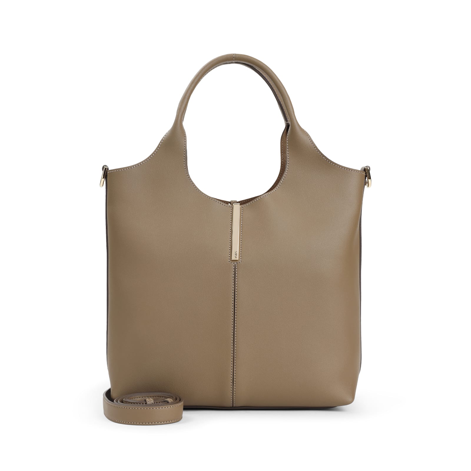 Tod's Lentil Brown Leather Ebr Double Handles Little Bag