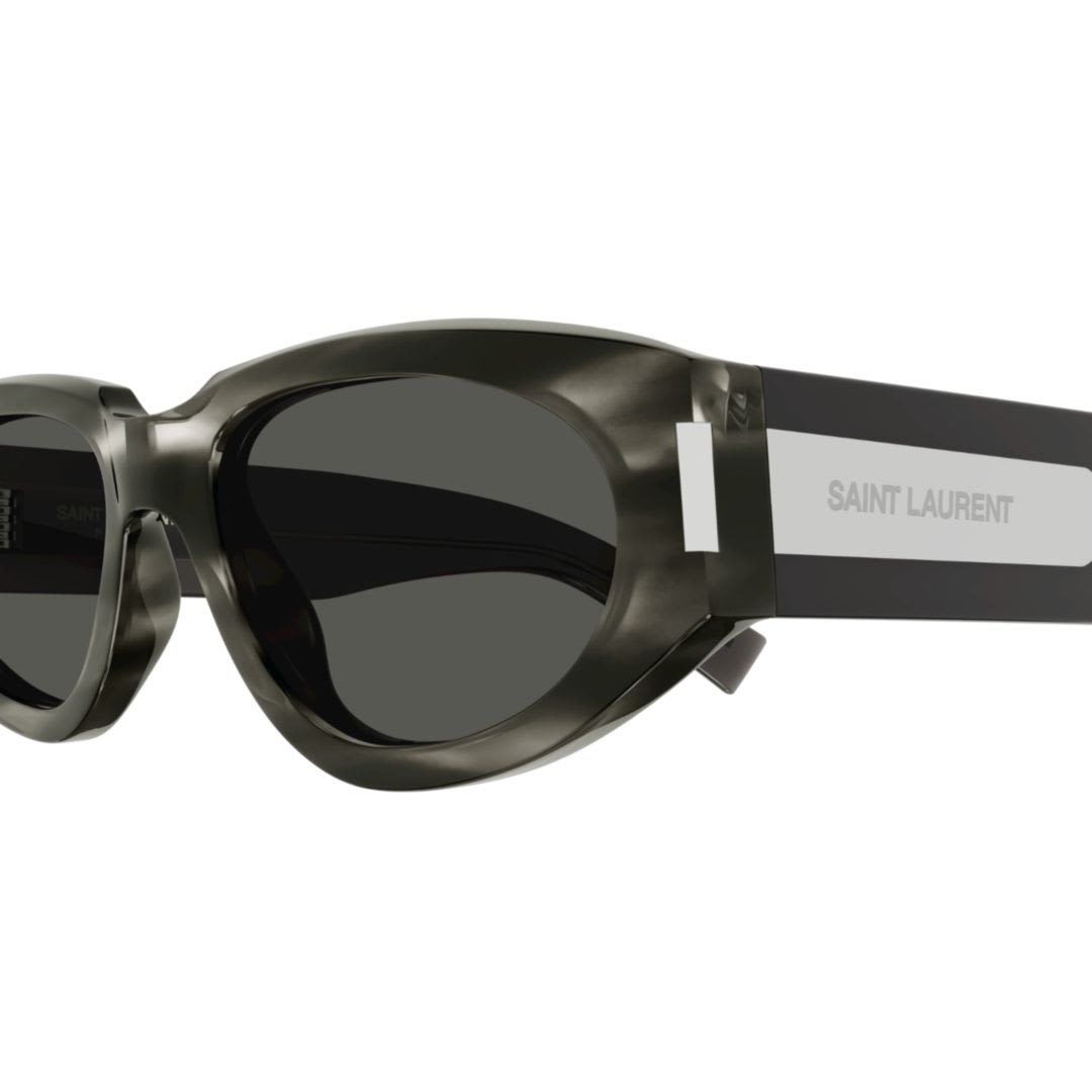 Saint Laurent Sl 618004 Havana Crystal Grey In Black