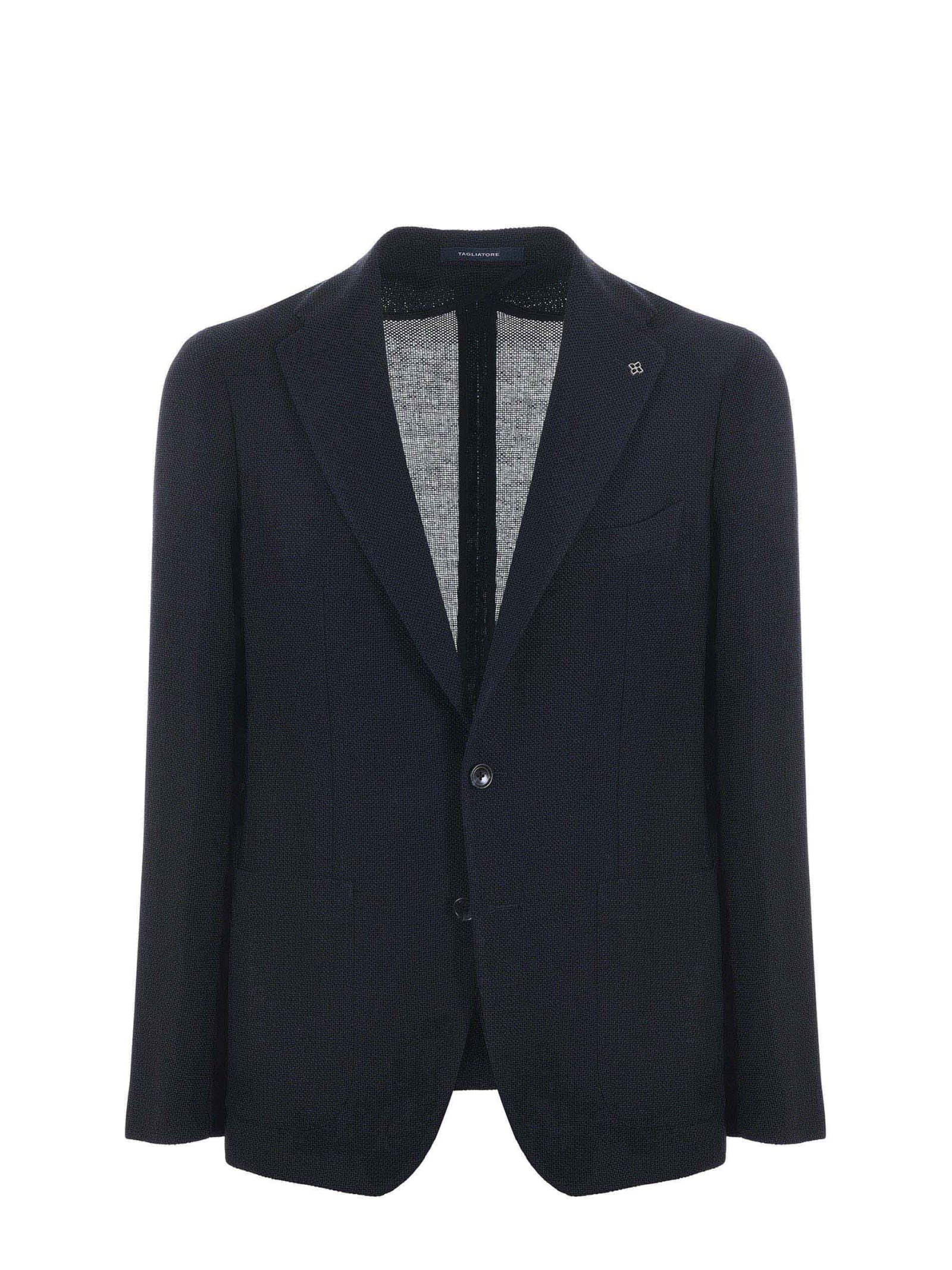 Tagliatore Monte Carlo Tailored Jacket With Structured Fit In Blu Scuro