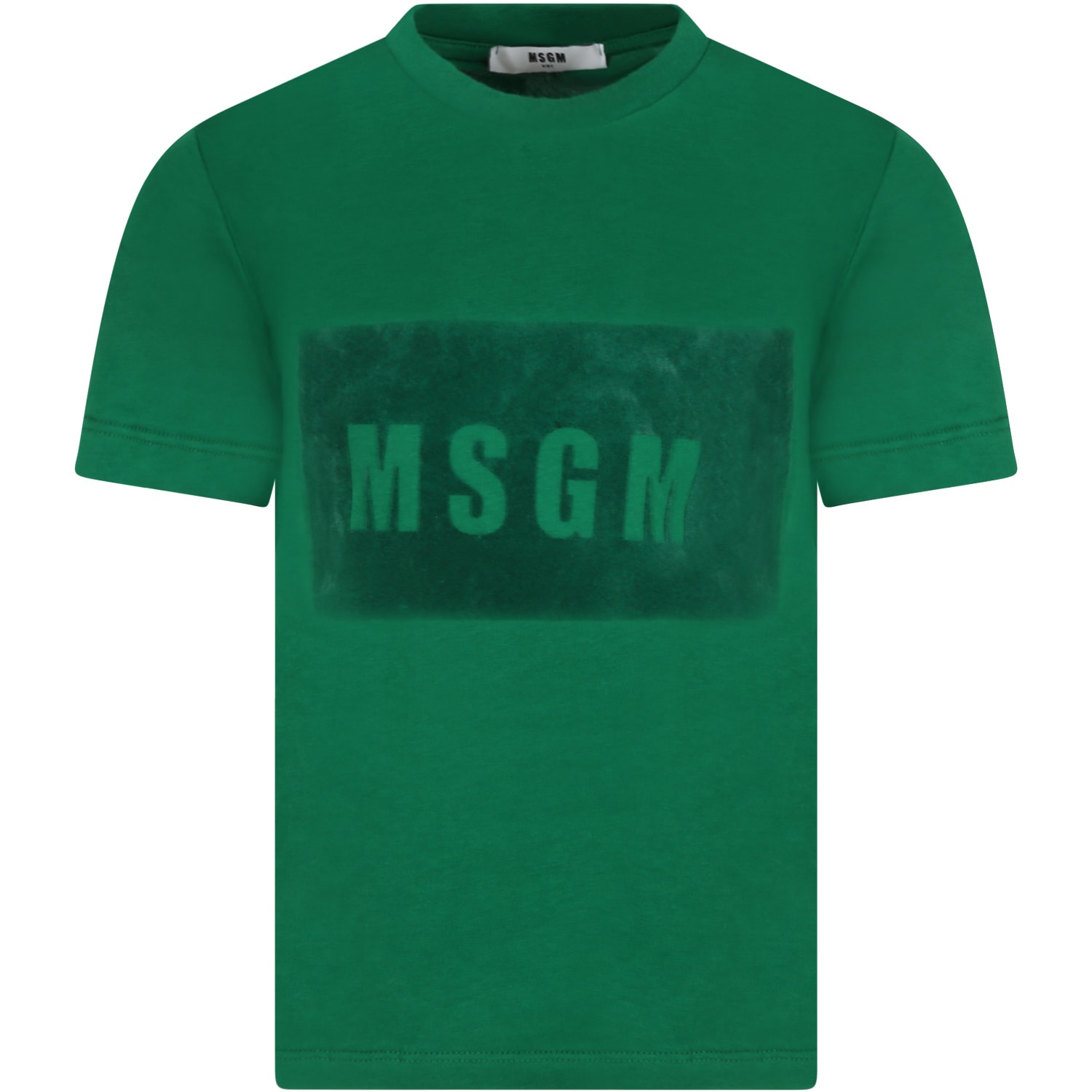 MSGM Green T-shirt For Boy With Logo