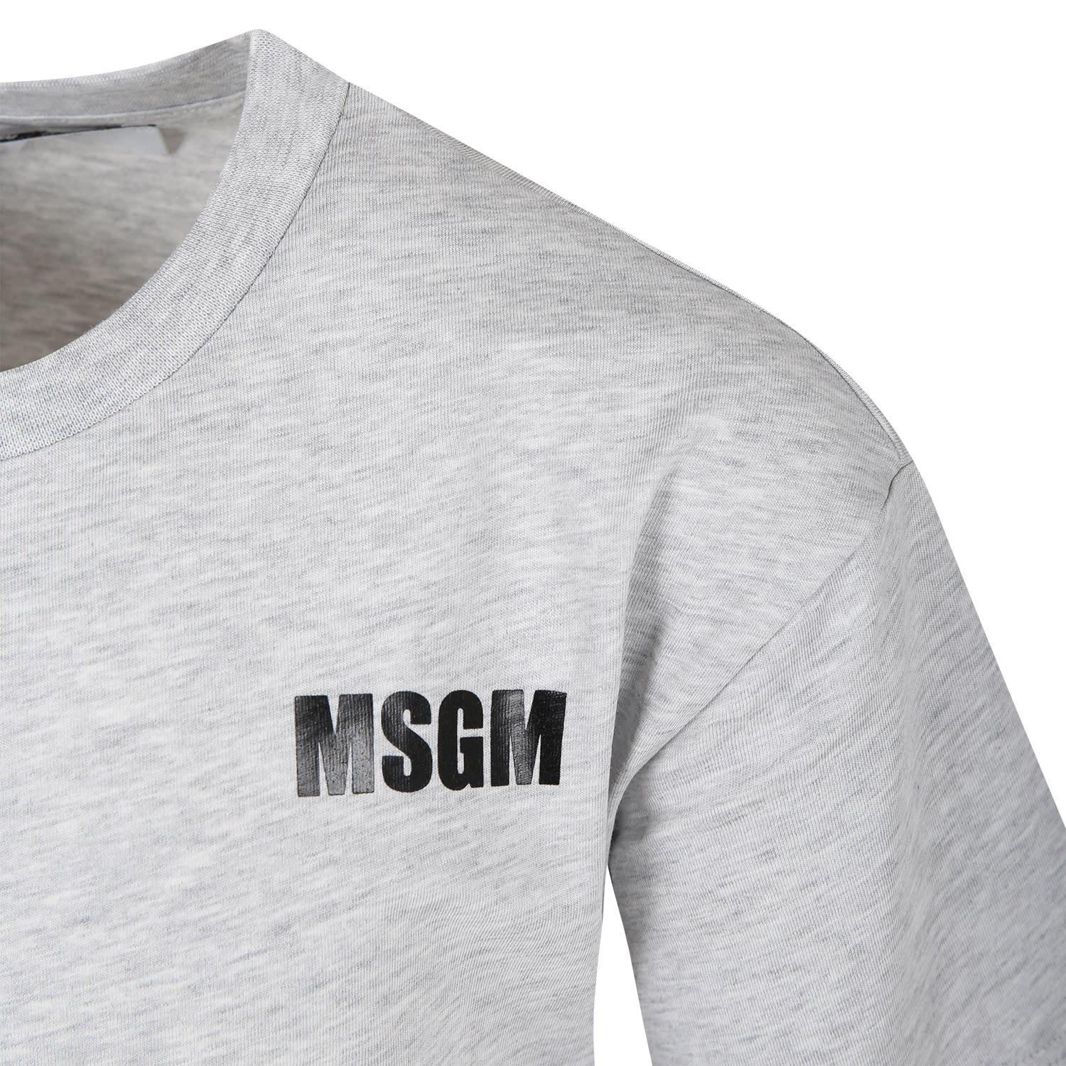 Shop Msgm Gray Dress For Girl With Logo In Grey