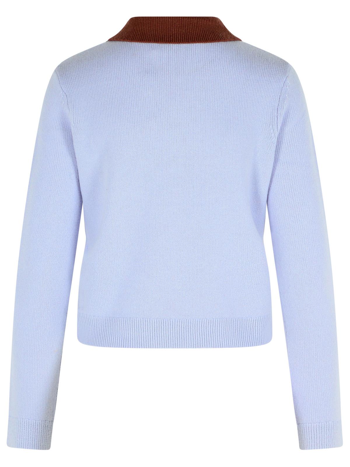 Self-portrait Sweater With Classic Contrast Collar In Blue