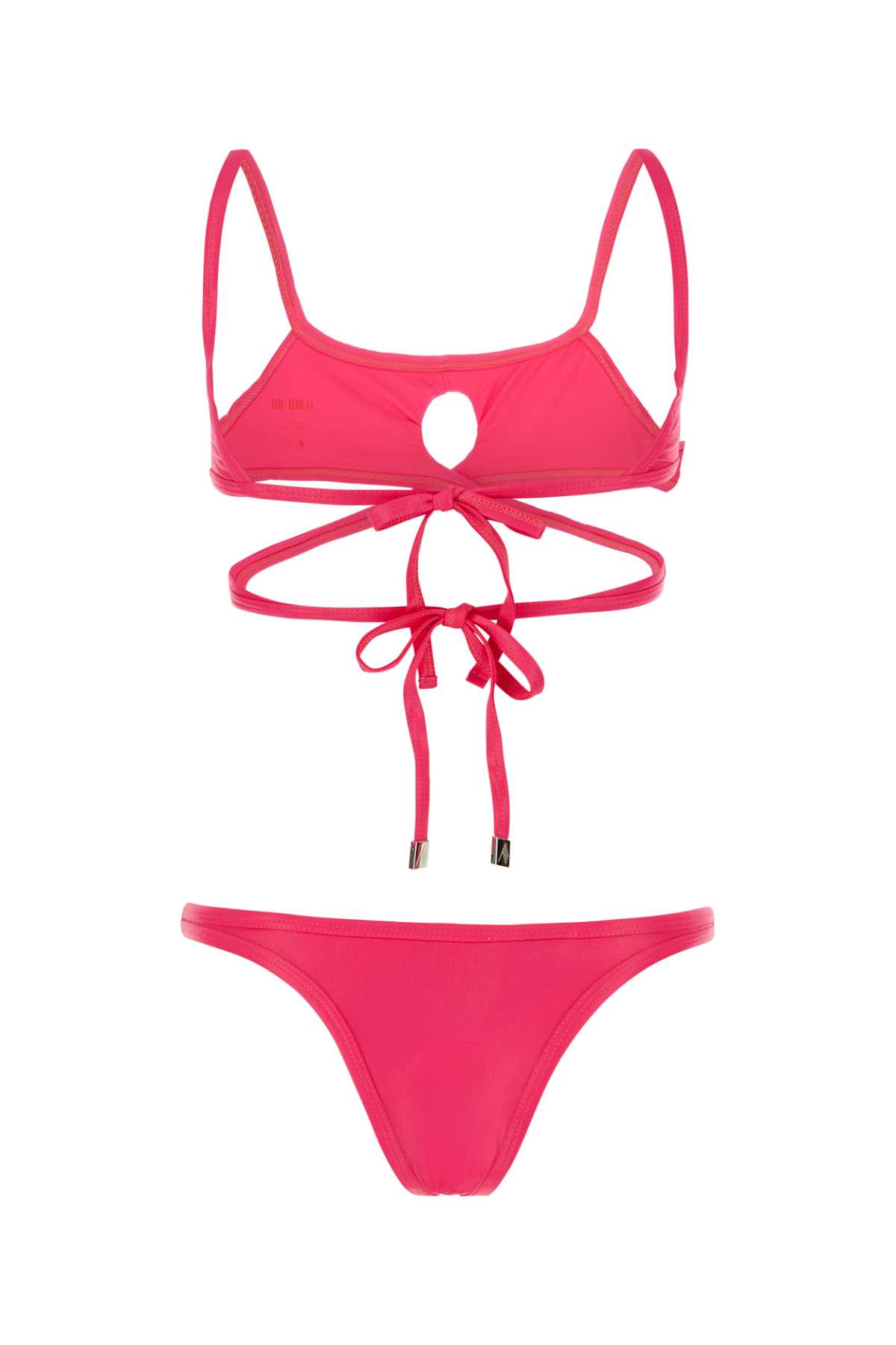 Shop Attico Fuchsia Stretch Nylon Bikini In 008