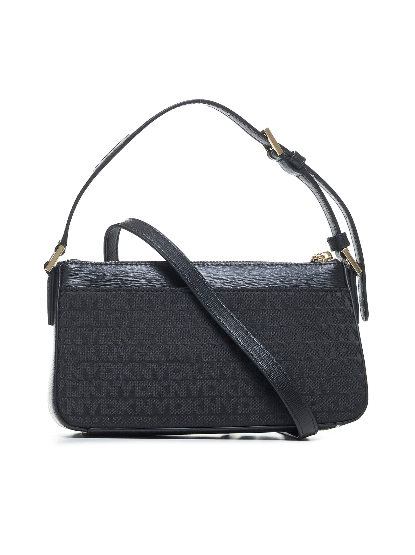 Shop Dkny Shoulder Bag In Jet Black/black