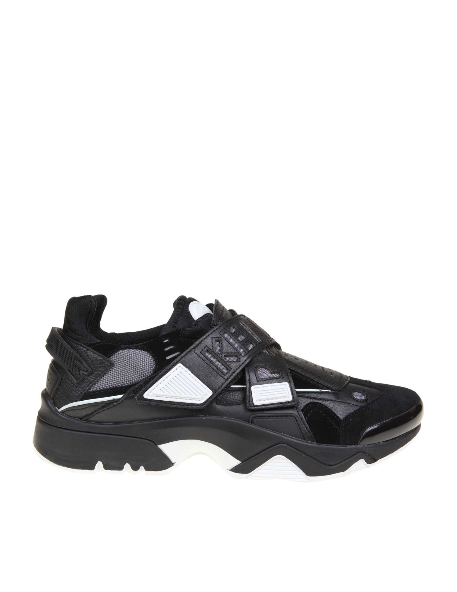 KENZO SONIC SCRATCH SNEAKERS IN LEATHER AND NEOPRENE,11218829