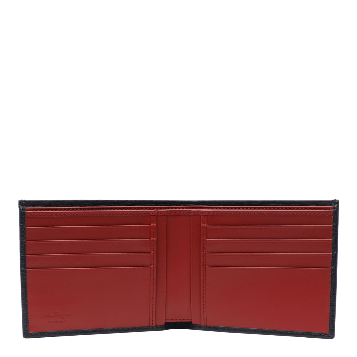 Ferragamo Gancini Leather Bifold Wallet In Black