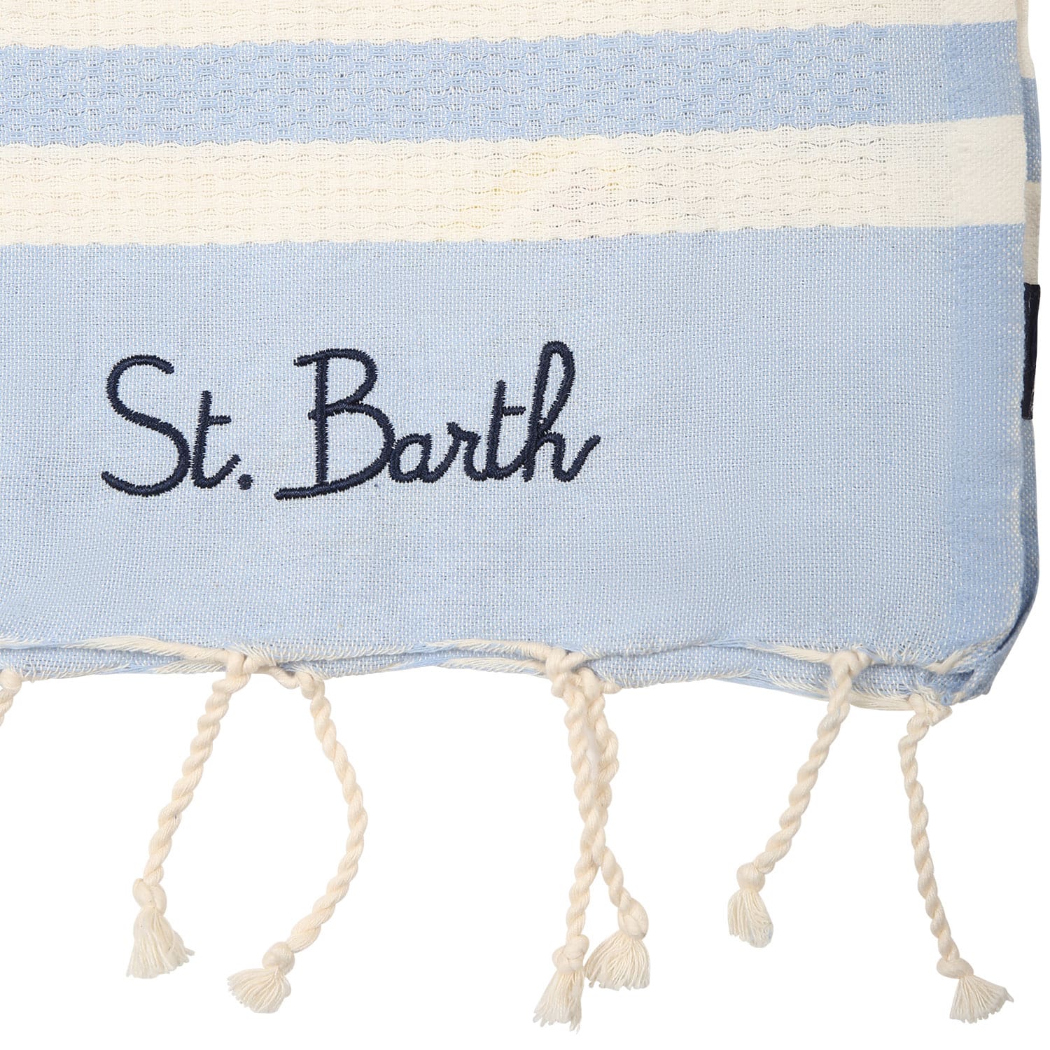 Shop Mc2 Saint Barth Light Blue Beach Towel For Kids With Logo