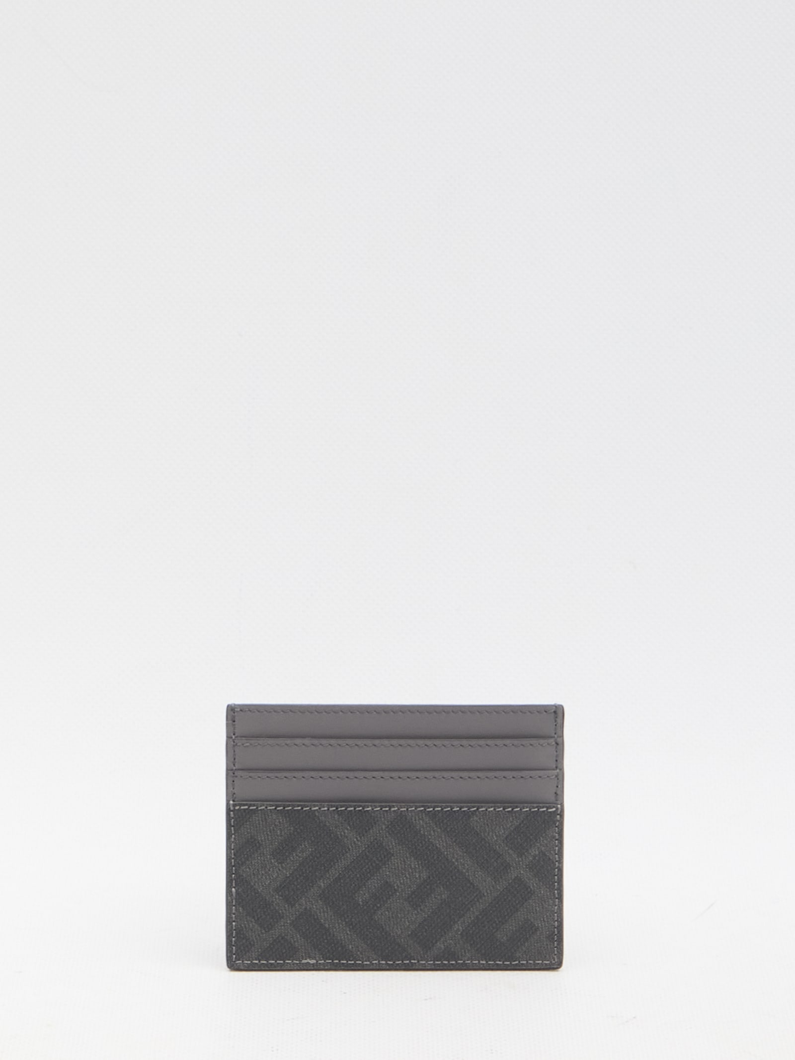 Shop Fendi Diagonal Cardholder In Grey