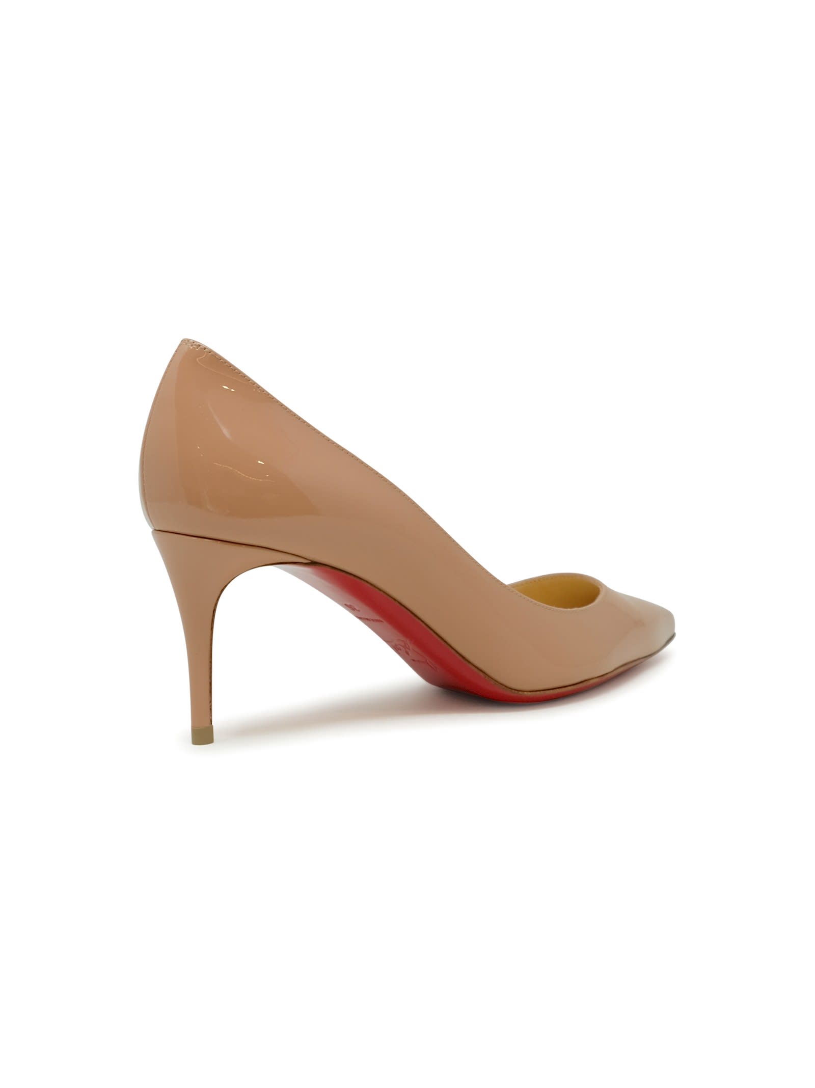 Christian Louboutin Nude Patent Kate 70 Pumps In Animal Print