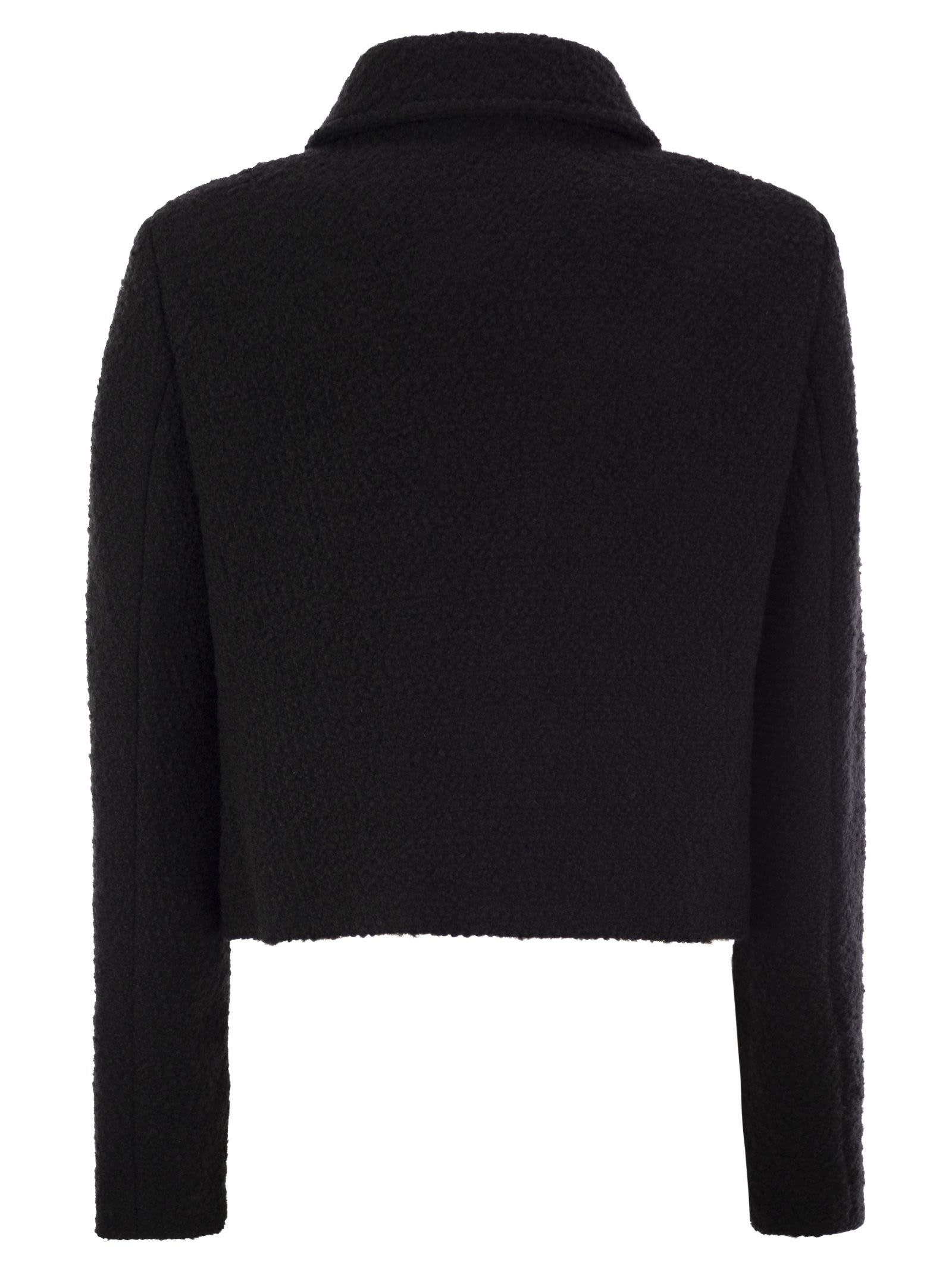 Fay 3-hook Wool Jacket In Black