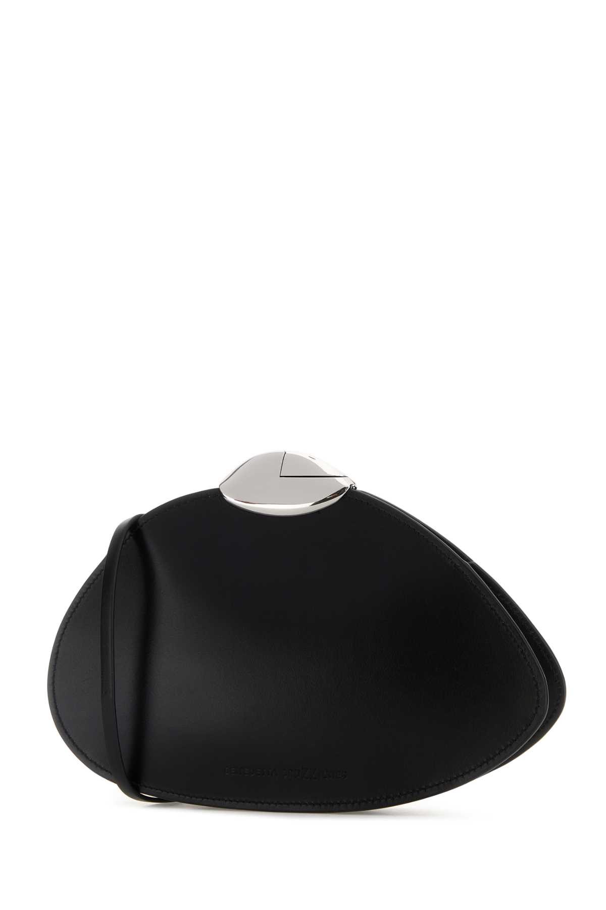 Benedetta Bruzziches Curved-flap Leather Clutch In Black