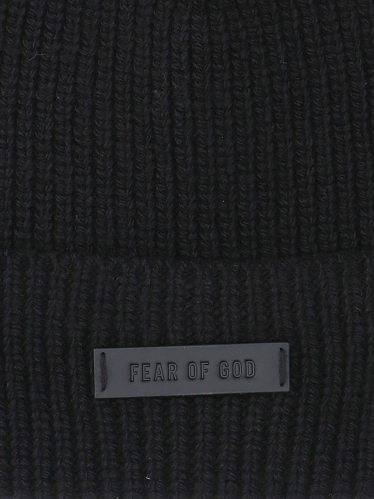 Fear Of God Logo Cashmere Beanie In Black