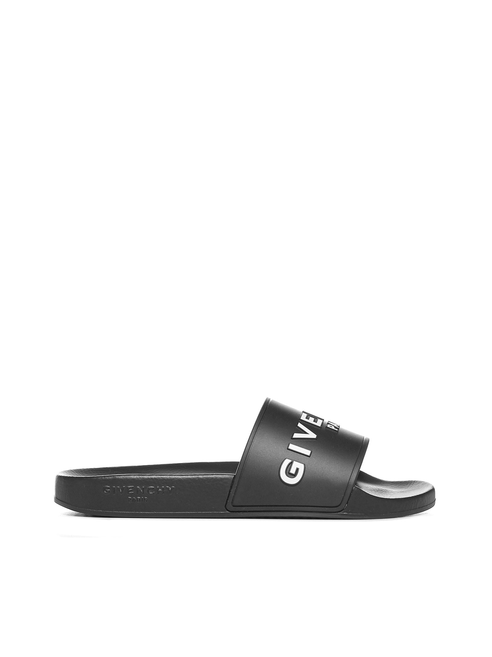 Givenchy Logo-print Rubber Slides In Black | ModeSens
