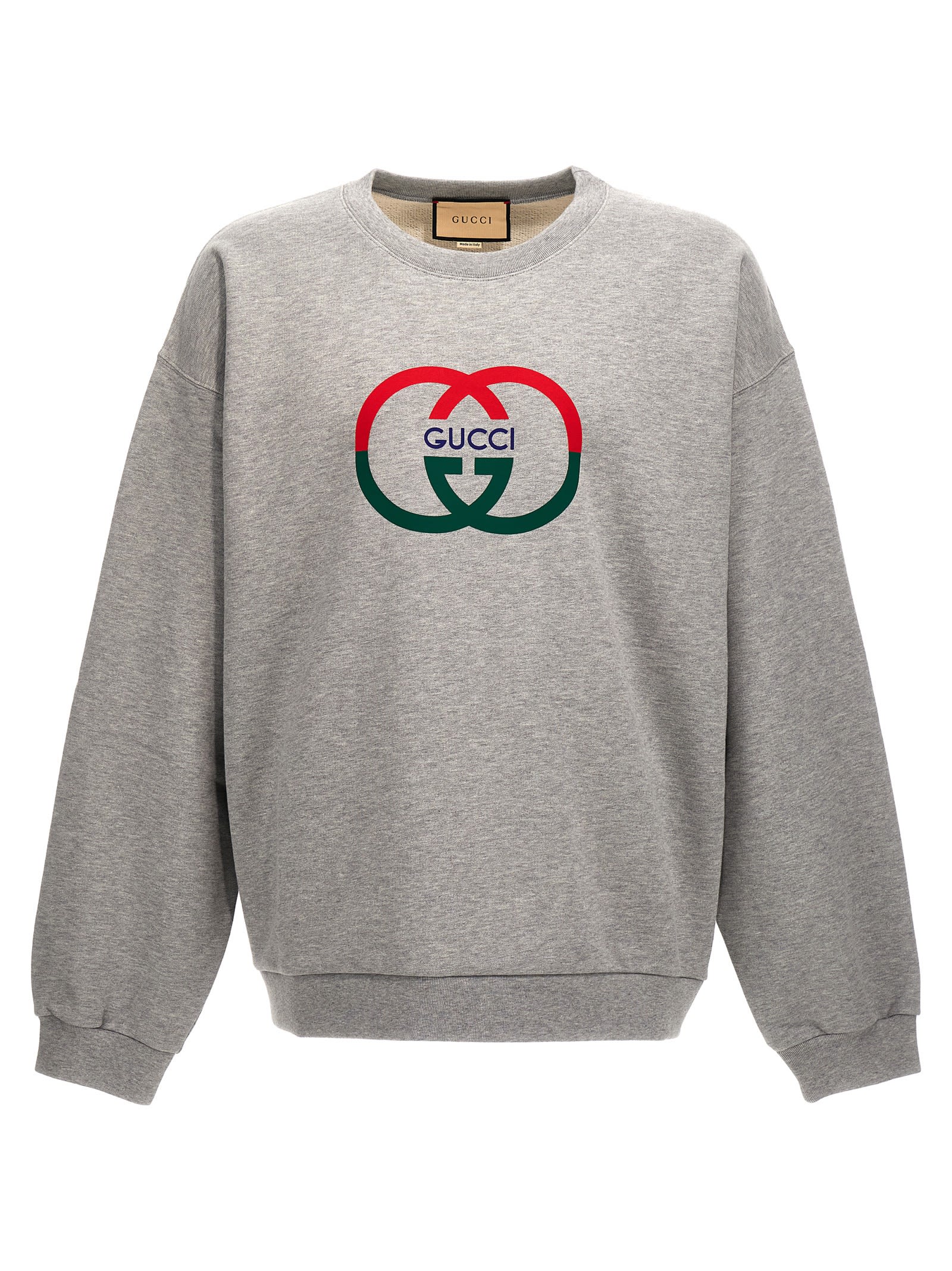 Gucci Logo Print Sweatshirt In Gray