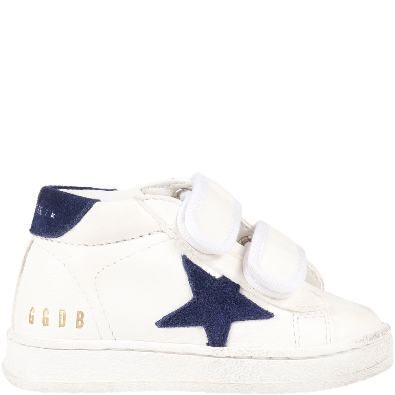 Golden Goose White Sneakers For Boy With Logo And Star