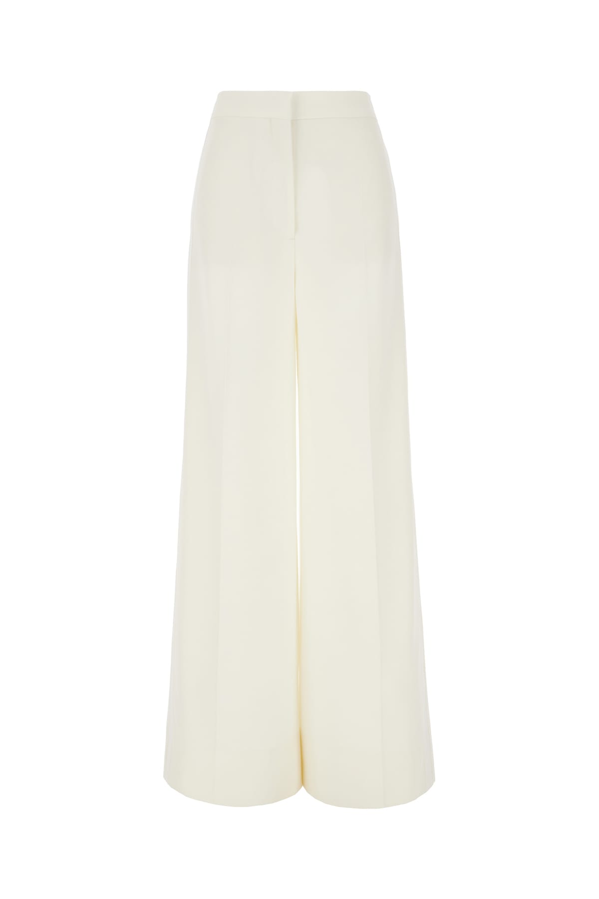 Stella Mccartney Ivory Wool Pants In Chalk