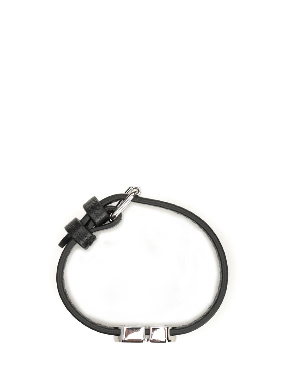 Valentino Vlogo Signature Leather Bracelet Jewelry Black In Black
