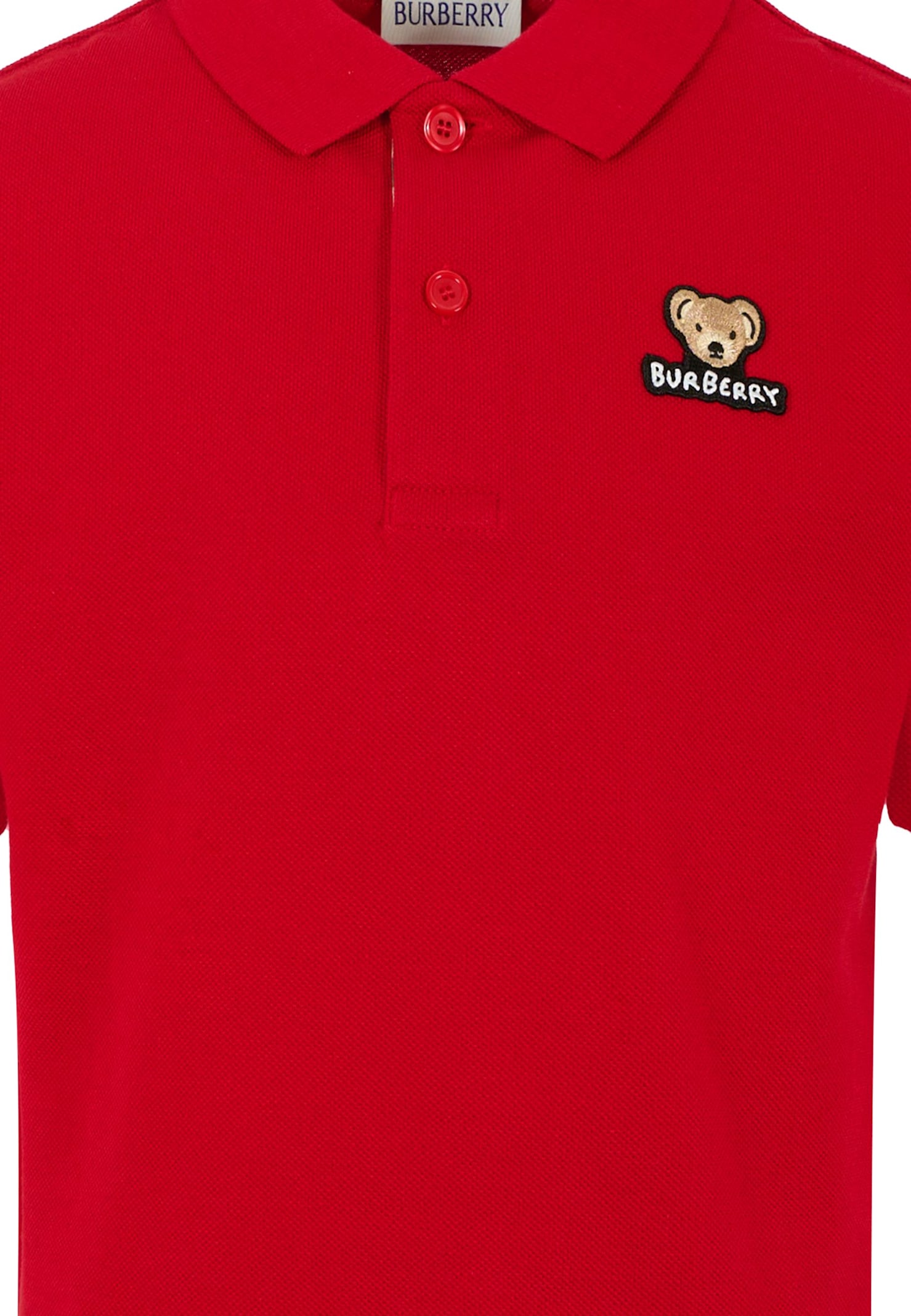 Burberry Childrens Cotton Polo Shirt In Red