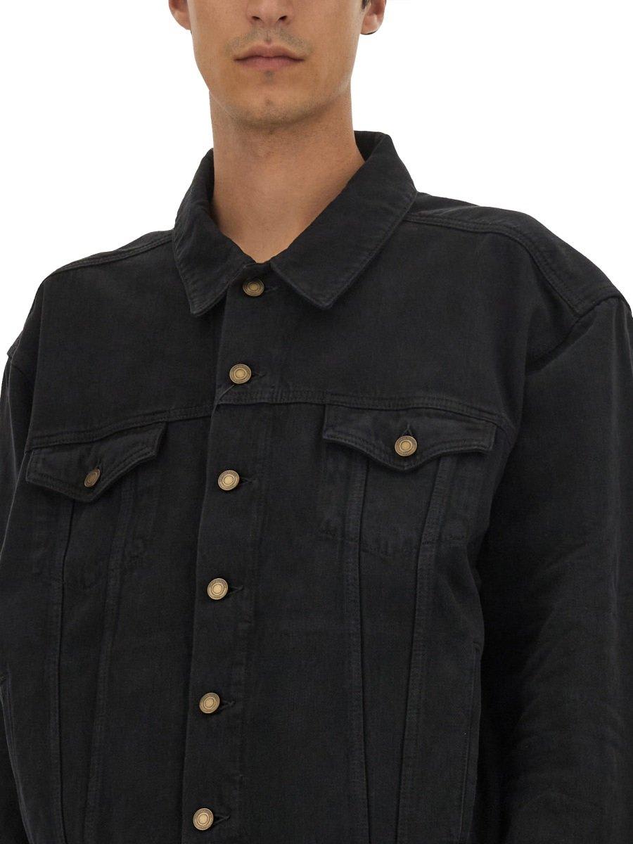 Shop Saint Laurent Oversized Long-sleeved Jacket In Black