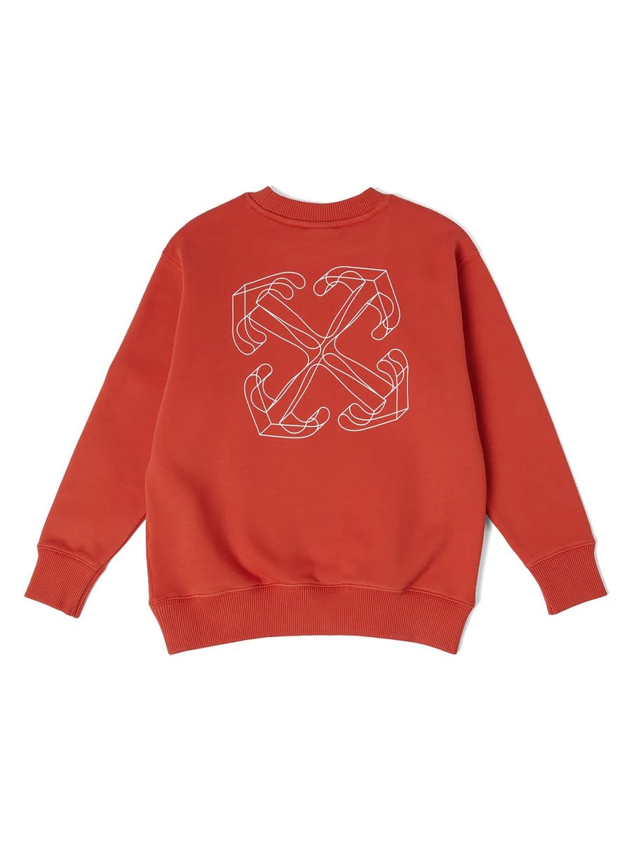 Off-white Arrow Stitched Crewneck In Red