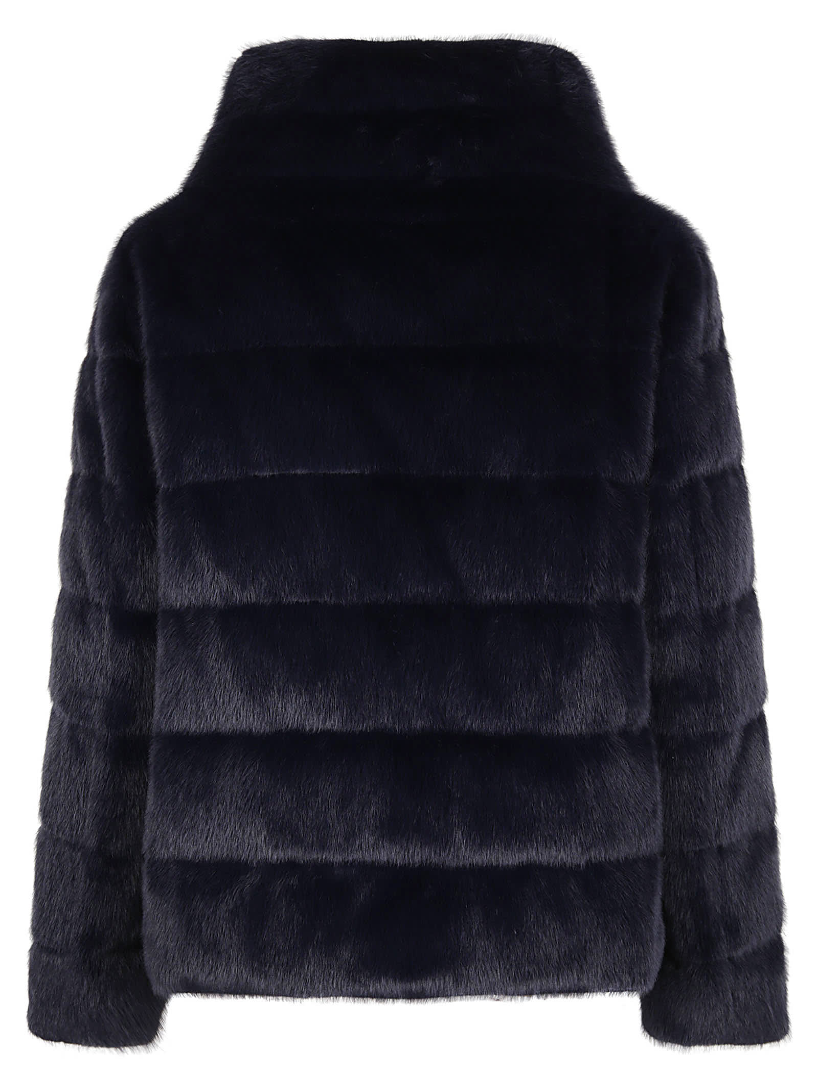 HERNO FAUX FUR CAPE DOWN JACKET 