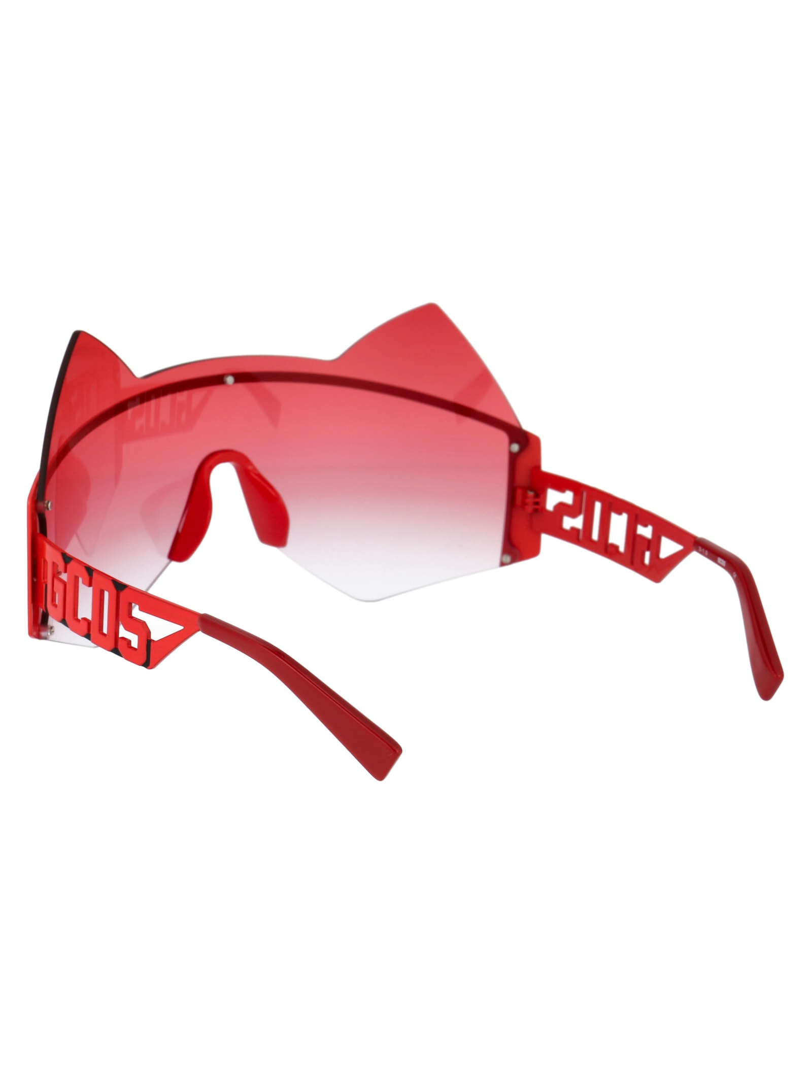 Gcds Kitty Cat-eye Frame Sunglasses In 32f Yellow