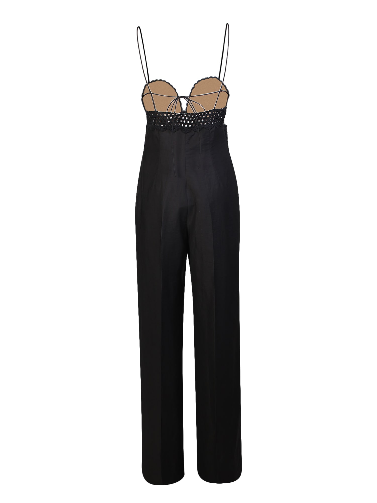 Shop Stella Mccartney Broderie Anglaise Bustier Jumpsuit In Black