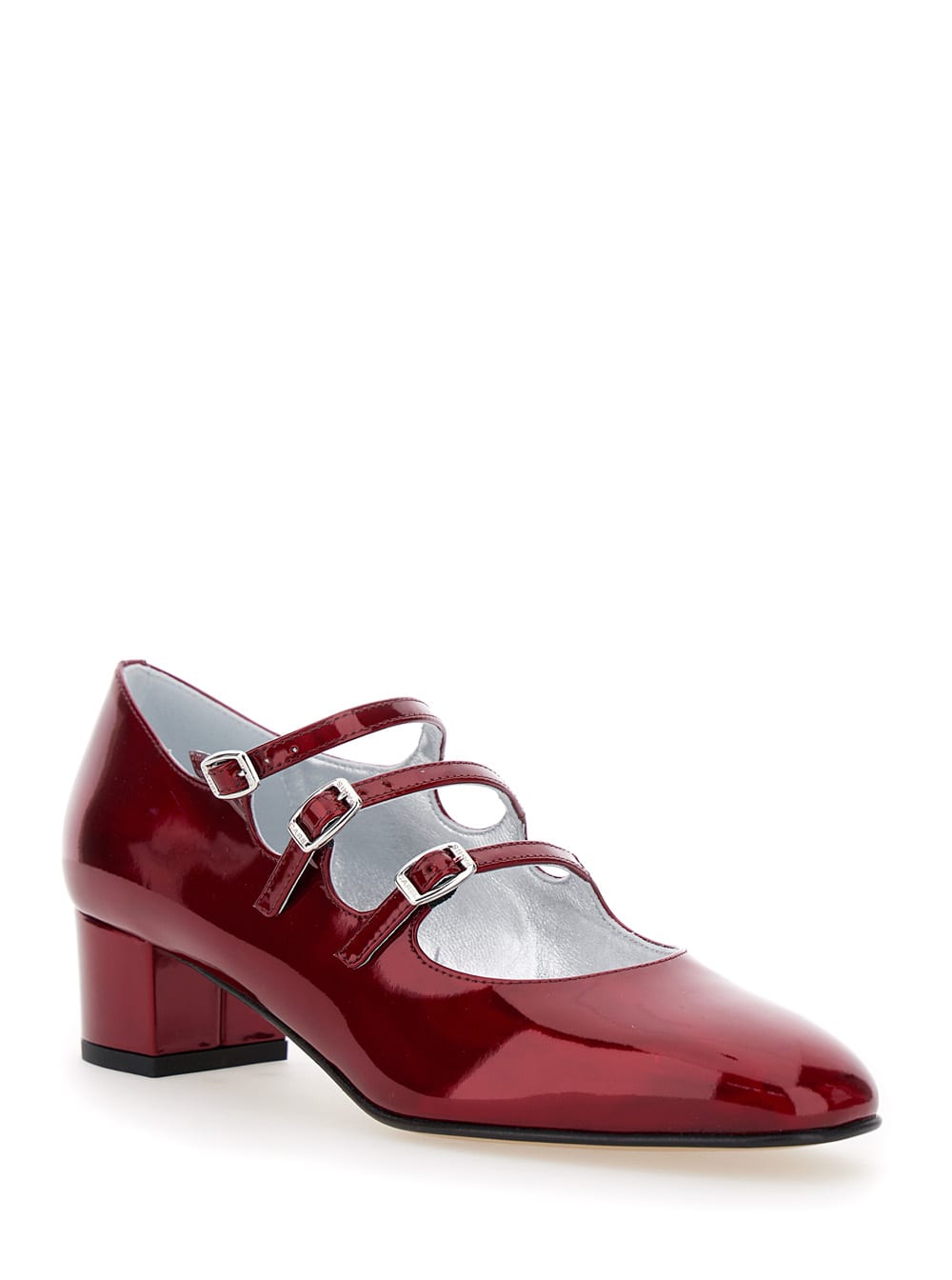 Shop Carel Kira 24 Reflex Red Pumps With Straps In Patent Leather Woman