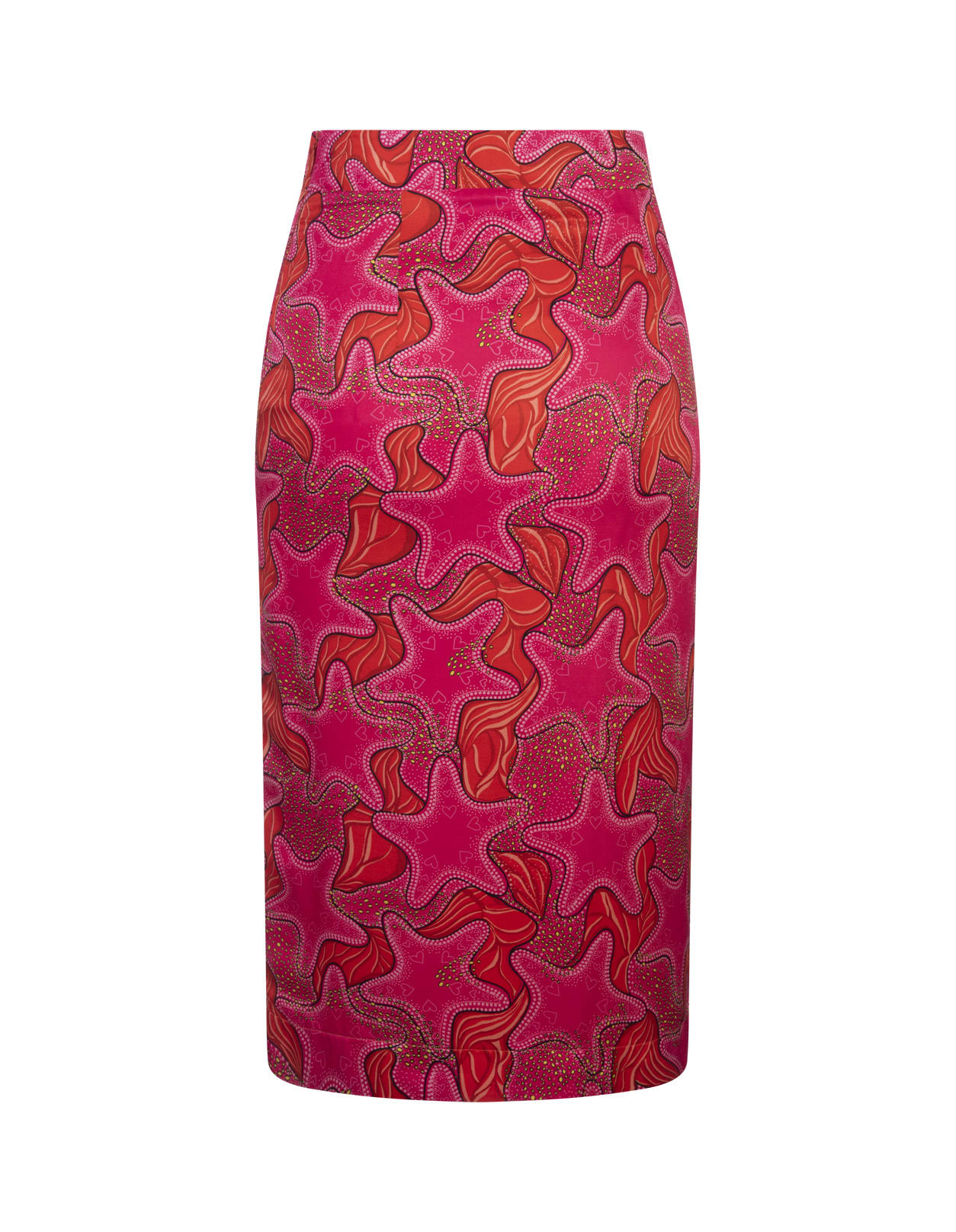 Shop Alessandro Enriquez Midi Pencil Skirt With Star Print In Pink