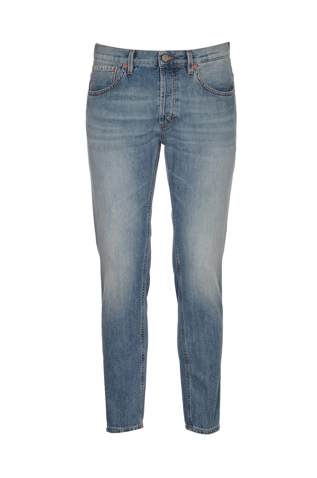 Shop Dondup Buttoned Fitted Jeans In Blue