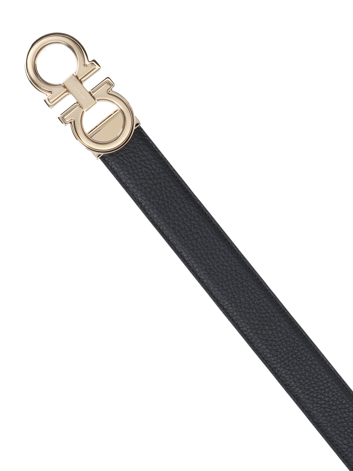 Shop Ferragamo Gancini Reversible Belt In Black