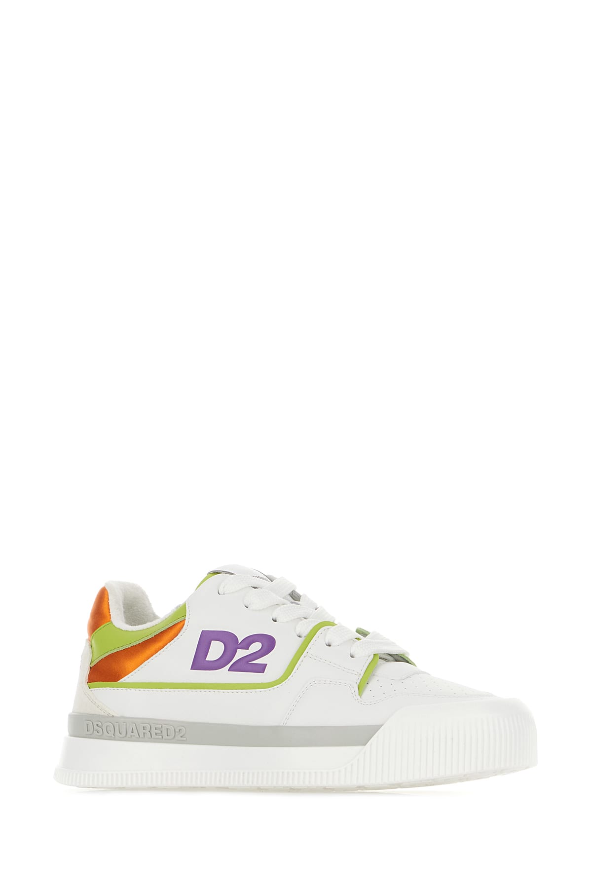 Shop Dsquared2 Multicolor Leather And Polyester New Jersey Sneakers In M2781