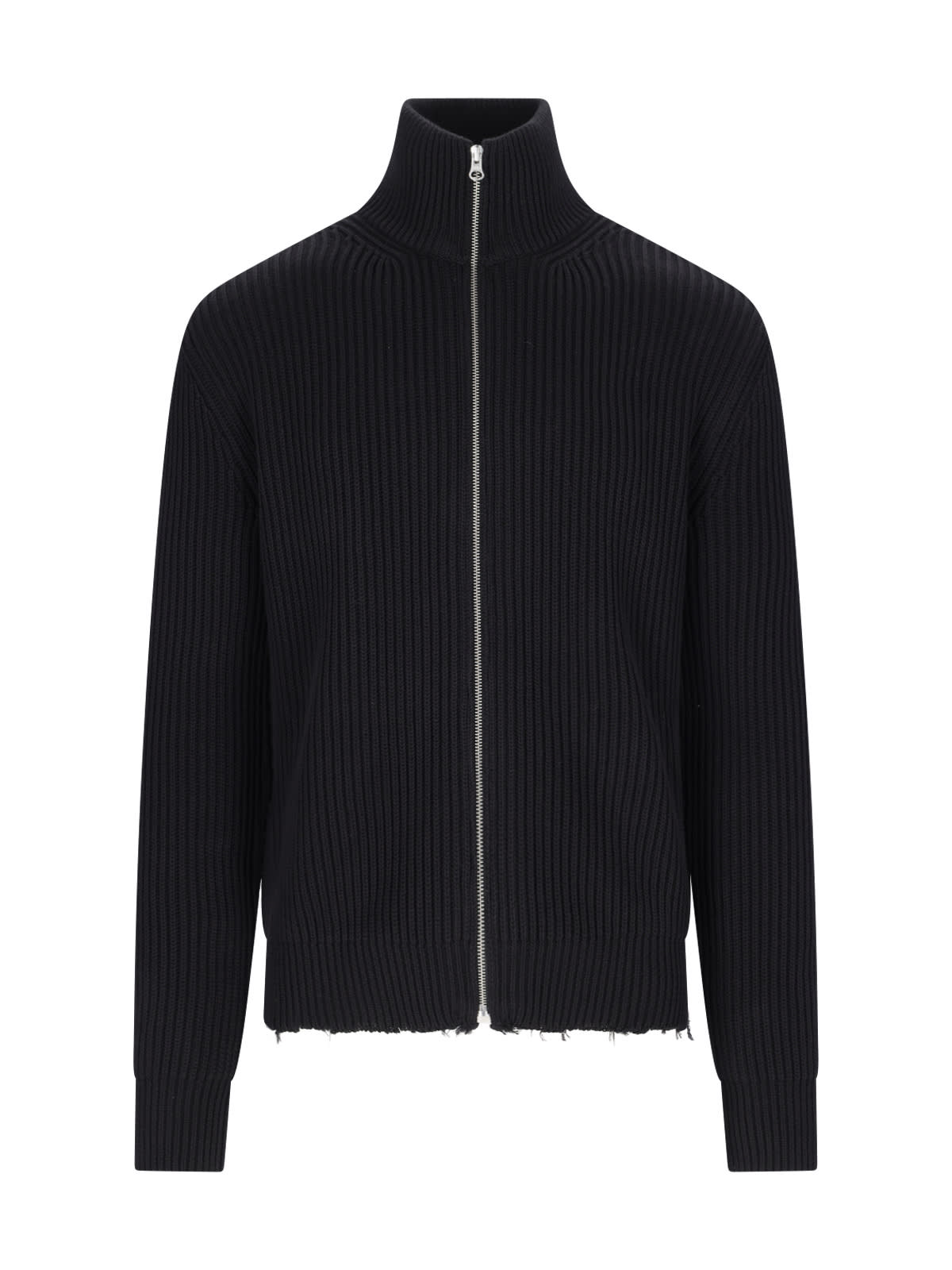 Shop Mm6 Maison Margiela Zip Sweater In Kaki